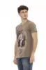 Brown Cotton Men's V-Neck T-Shirt sold by Louxly