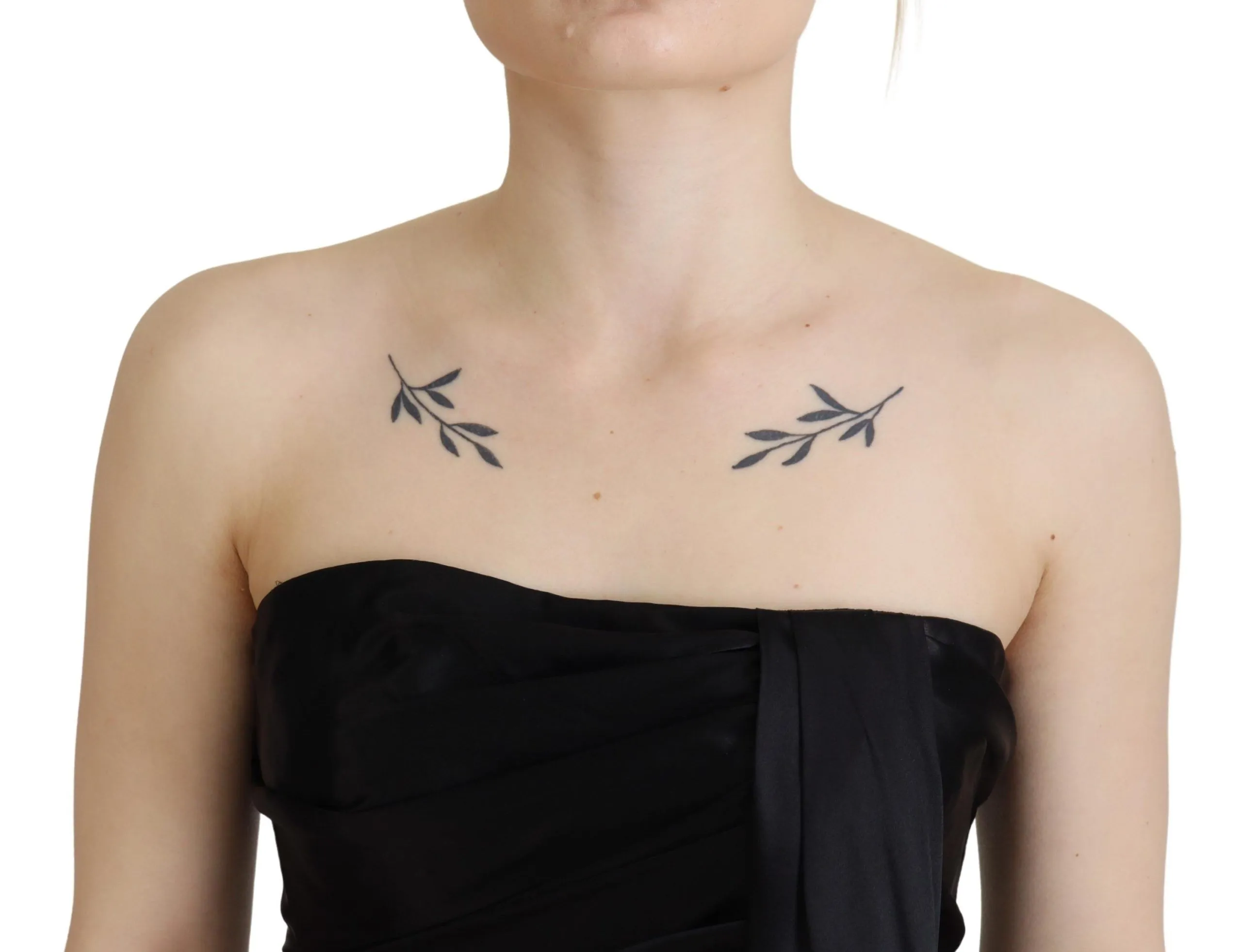 Elegant Black Silk Mini Sleeveless Dress sold by Louxly product image thumbnail 4