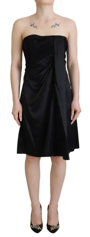 Elegant Black Silk Mini Sleeveless Dress sold by Louxly