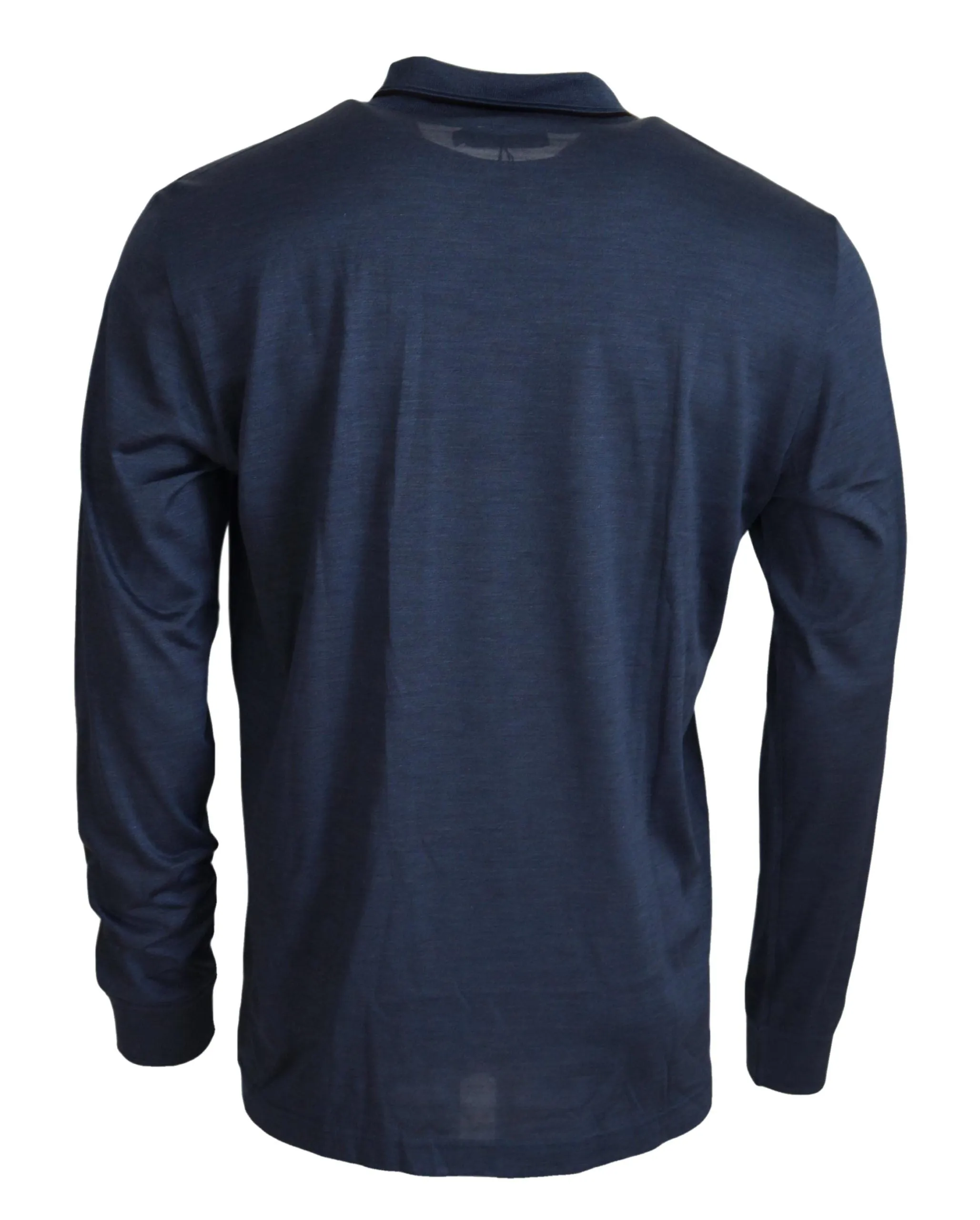 Sophisticated Silk Polo Sweater in Blue sold by Louxly product image thumbnail 3