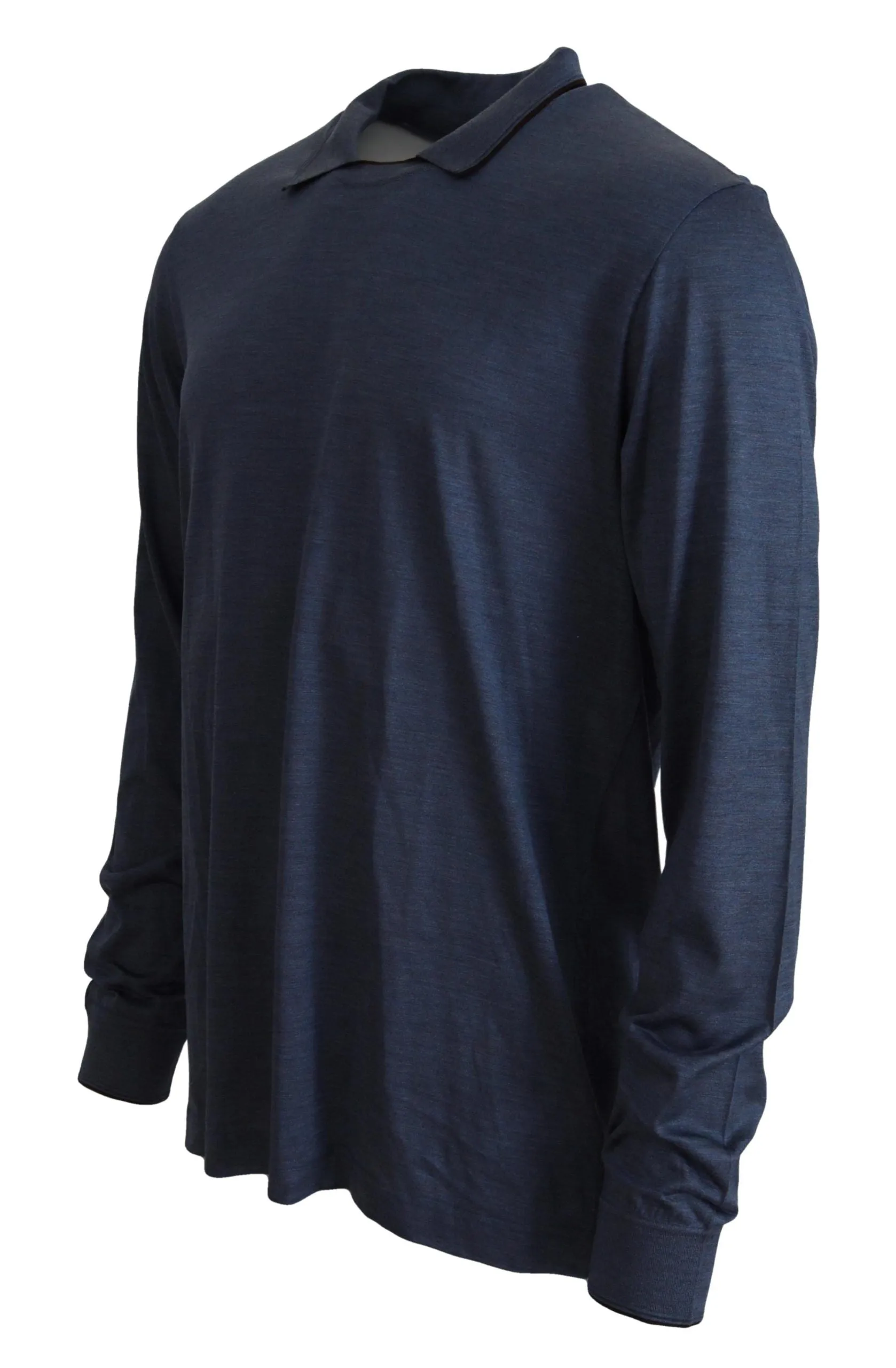Sophisticated Silk Polo Sweater in Blue sold by Louxly product image thumbnail 2