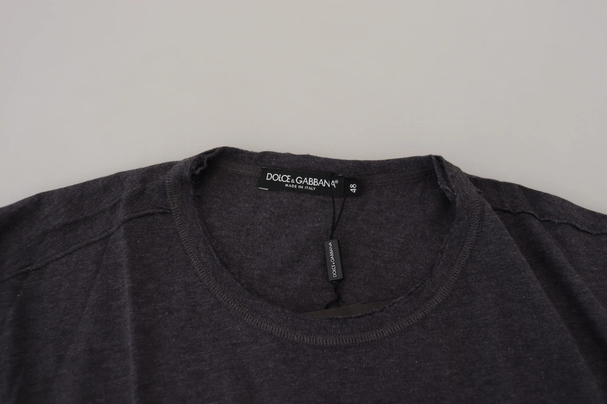 Elegant Gray Motive Crew Neck T-Shirt sold by Louxly product image thumbnail 4