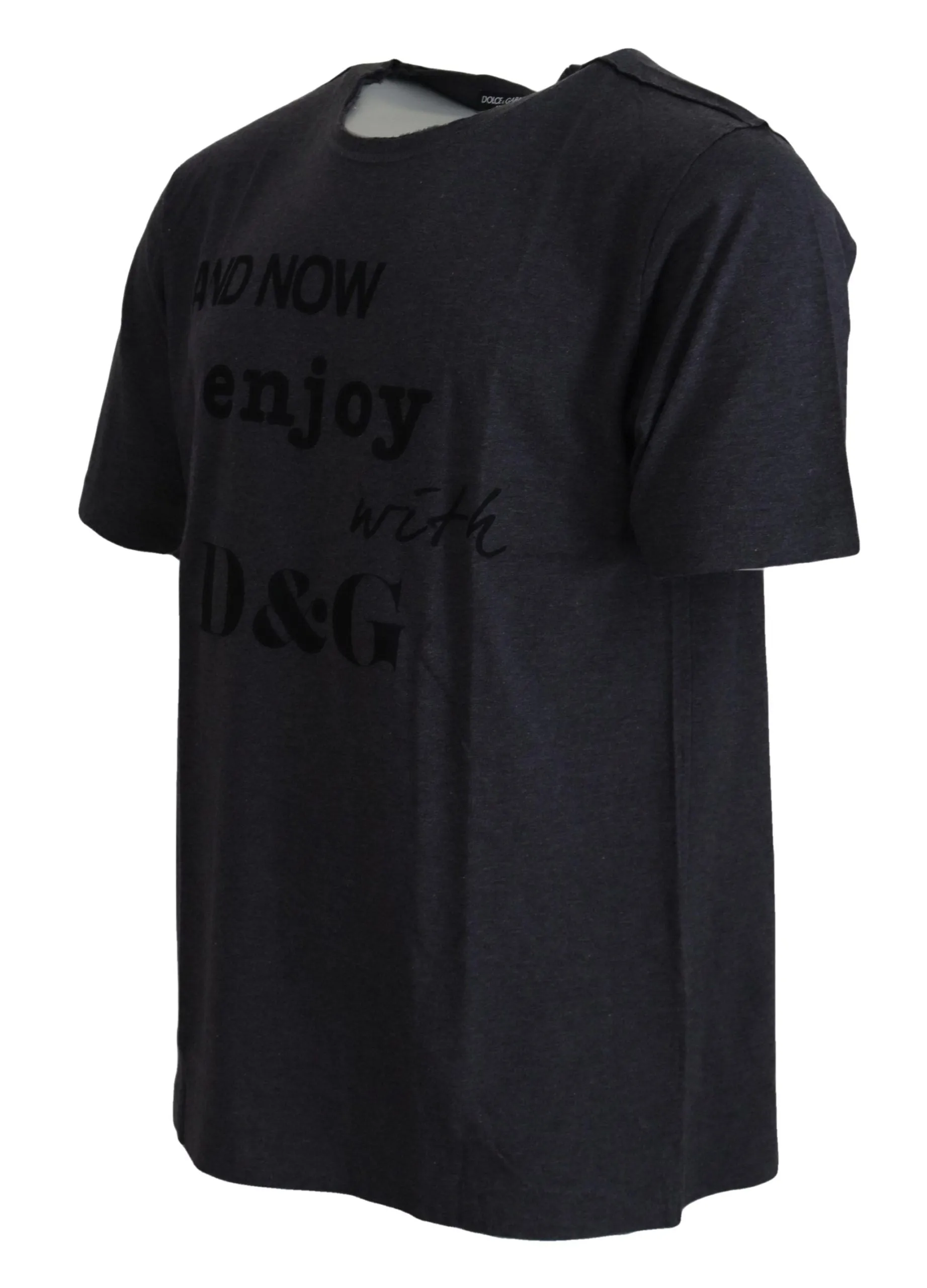 Elegant Gray Motive Crew Neck T-Shirt sold by Louxly product image thumbnail 2