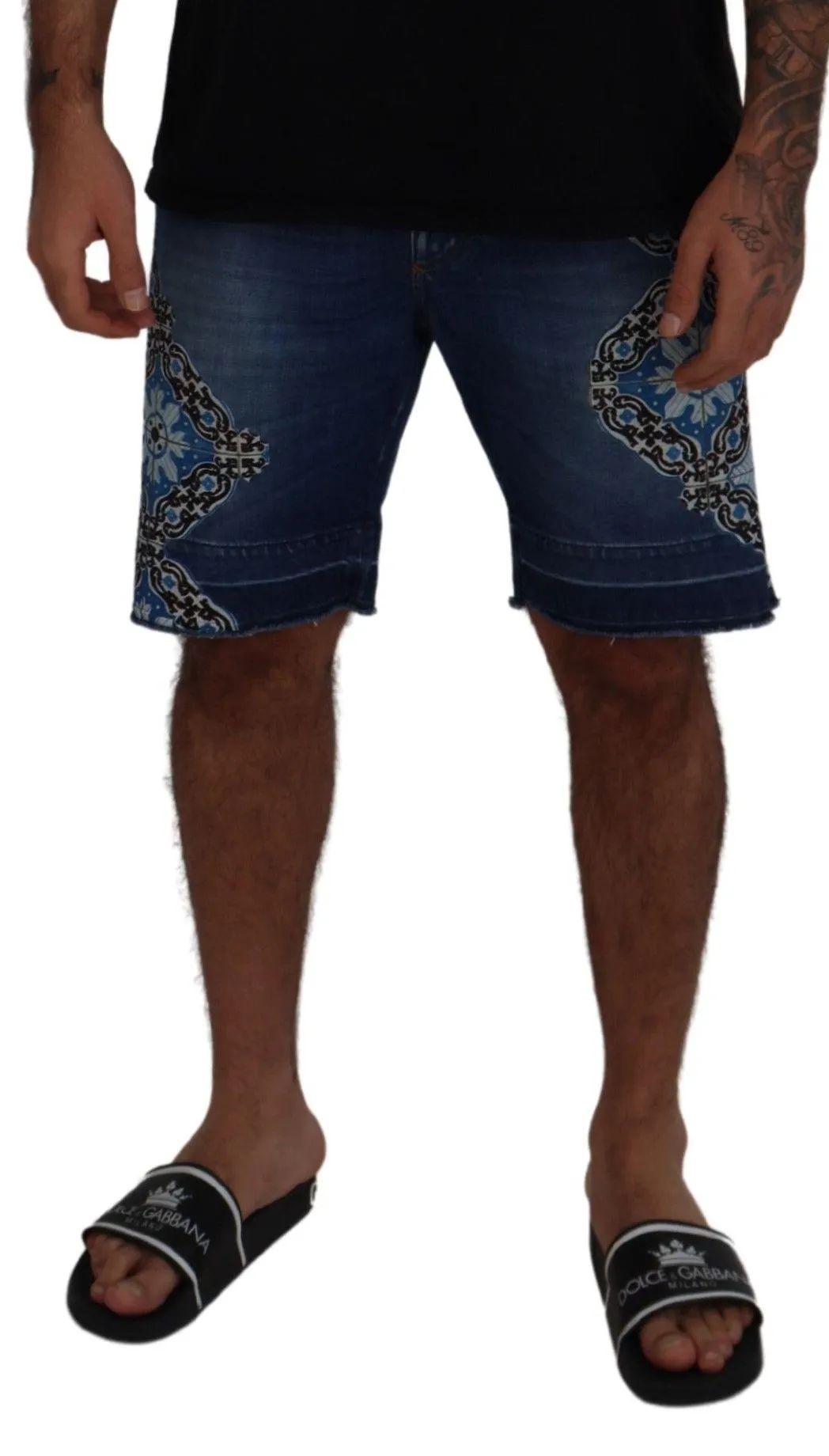 Elegant Slim Fit Denim Shorts sold by Louxly product image thumbnail 3