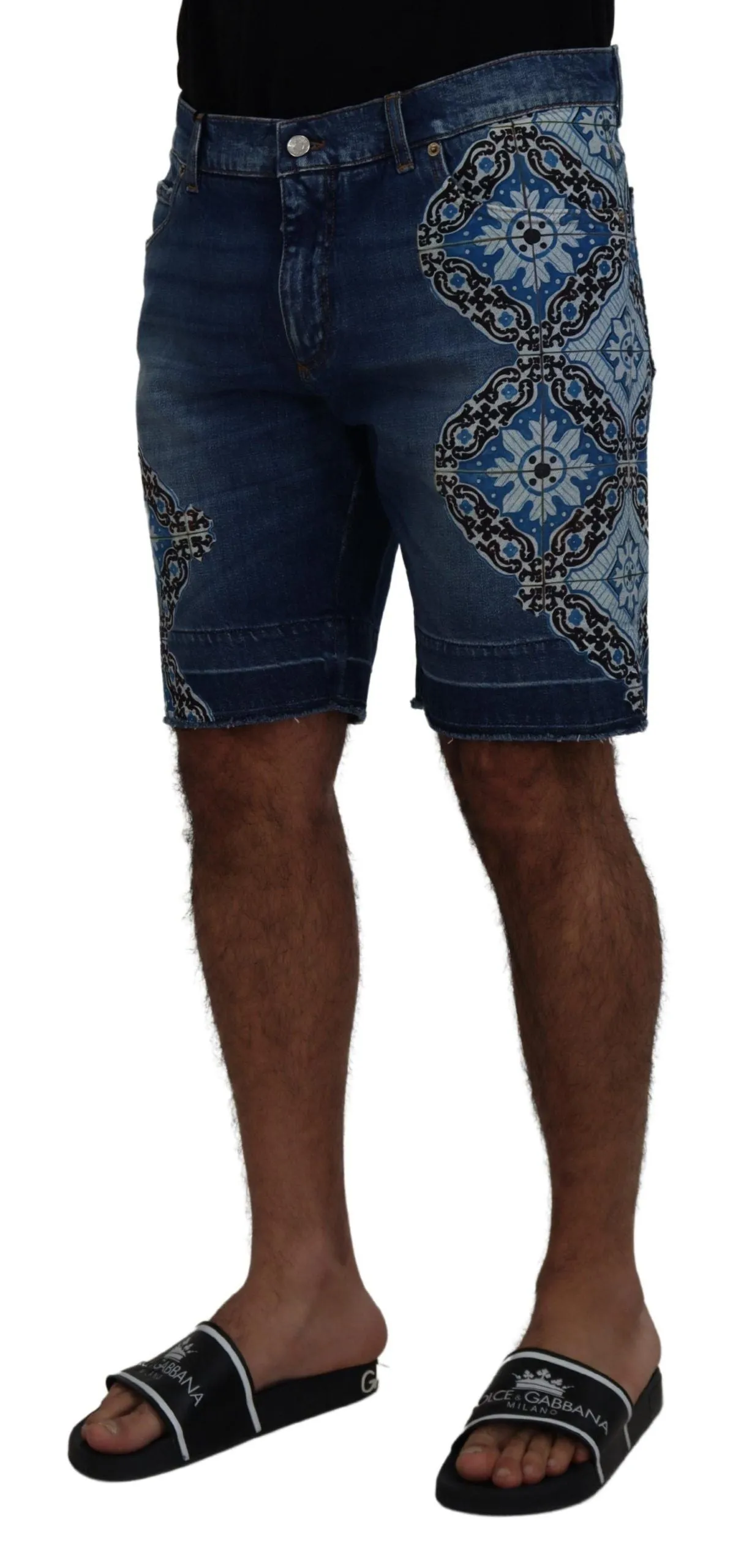 Elegant Slim Fit Denim Shorts sold by Louxly product image thumbnail 4