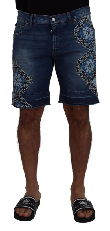 Elegant Slim Fit Denim Shorts sold by Louxly