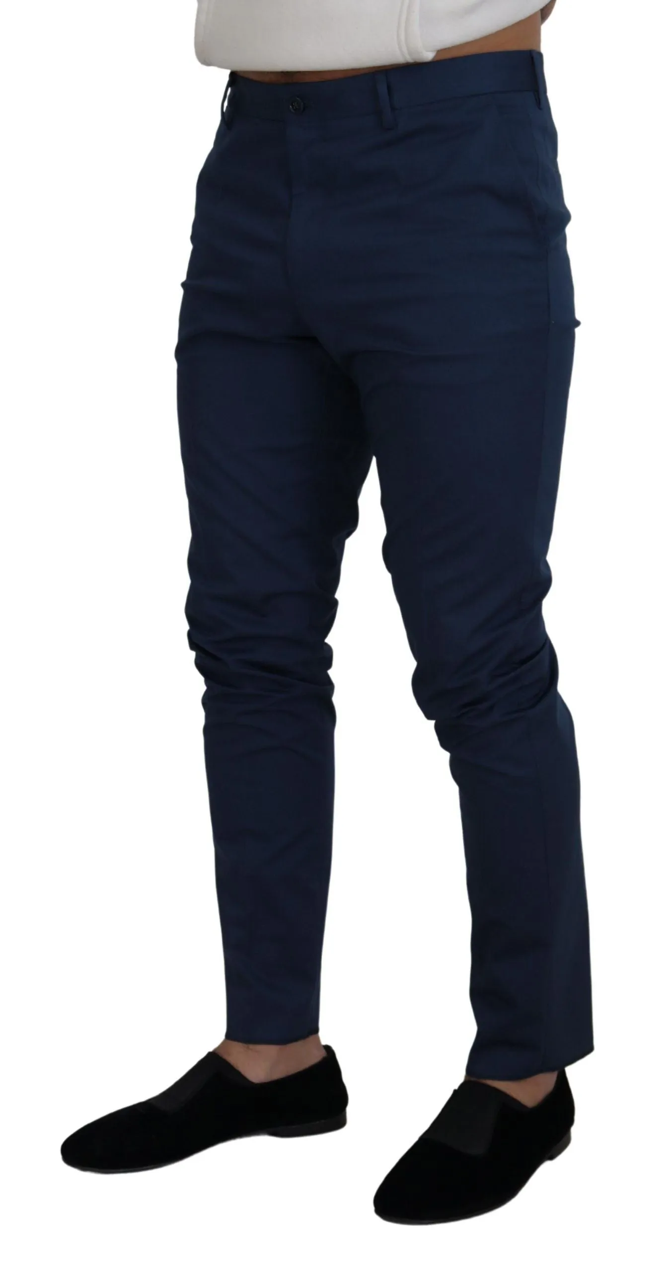 Elegant Slim Fit Chinos in Blue sold by Louxly product image thumbnail 2