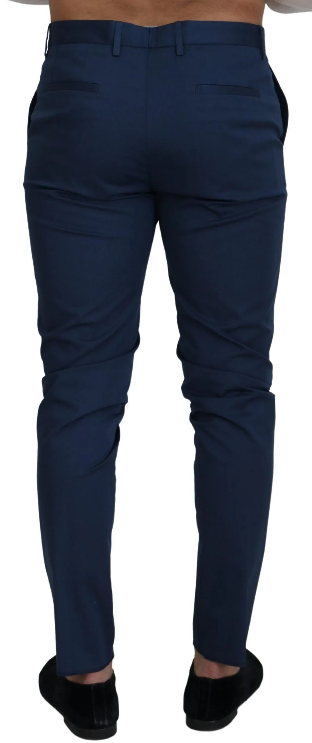 Elegant Slim Fit Chinos in Blue sold by Louxly product image thumbnail 3