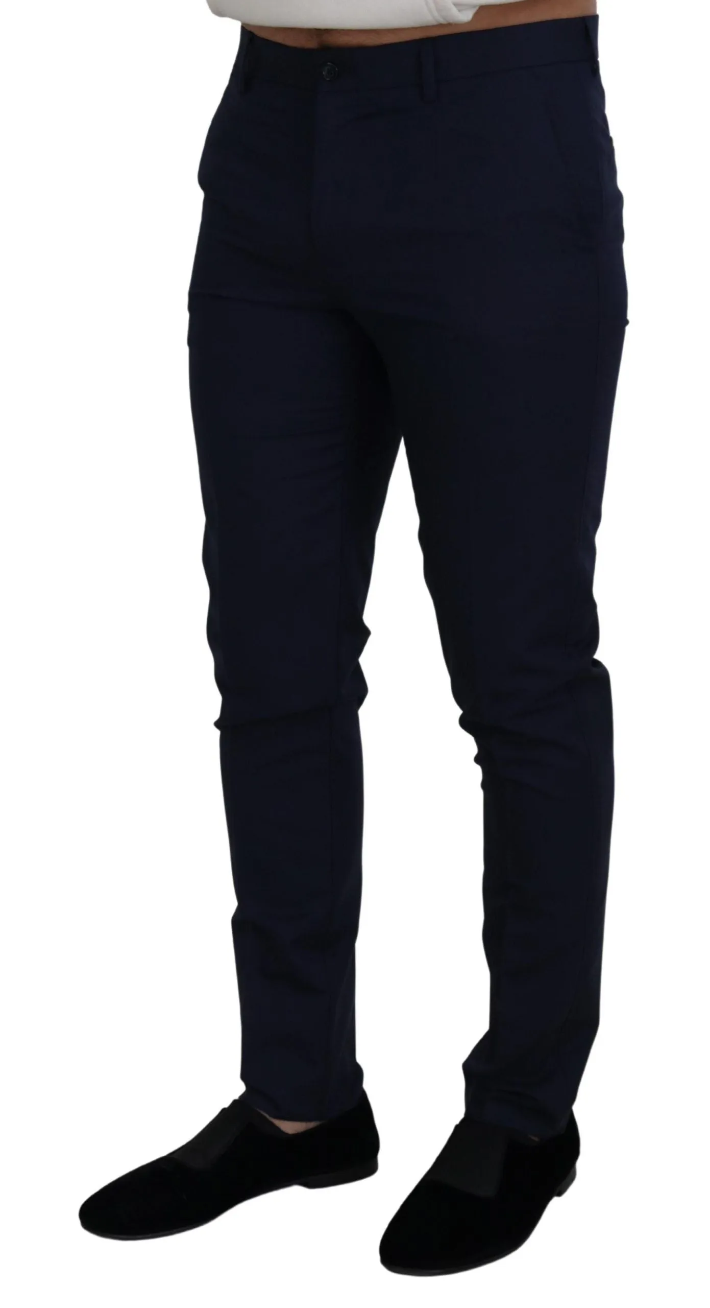 Elegant Slim Fit Blue Dress Pants sold by Louxly product image thumbnail 5