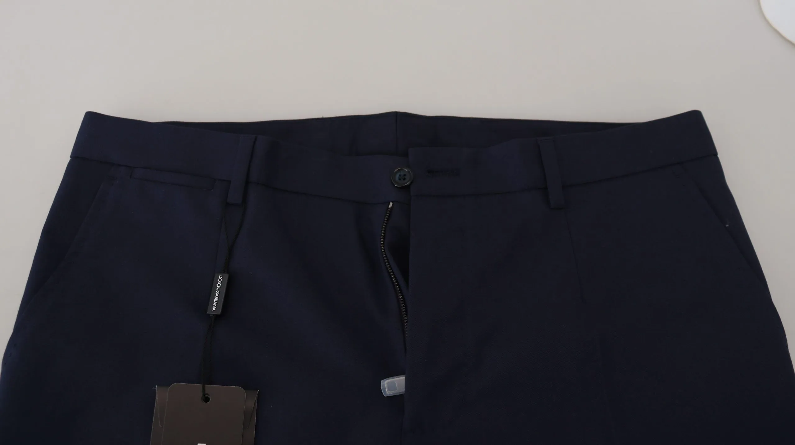 Elegant Slim Fit Blue Dress Pants sold by Louxly product image thumbnail 2