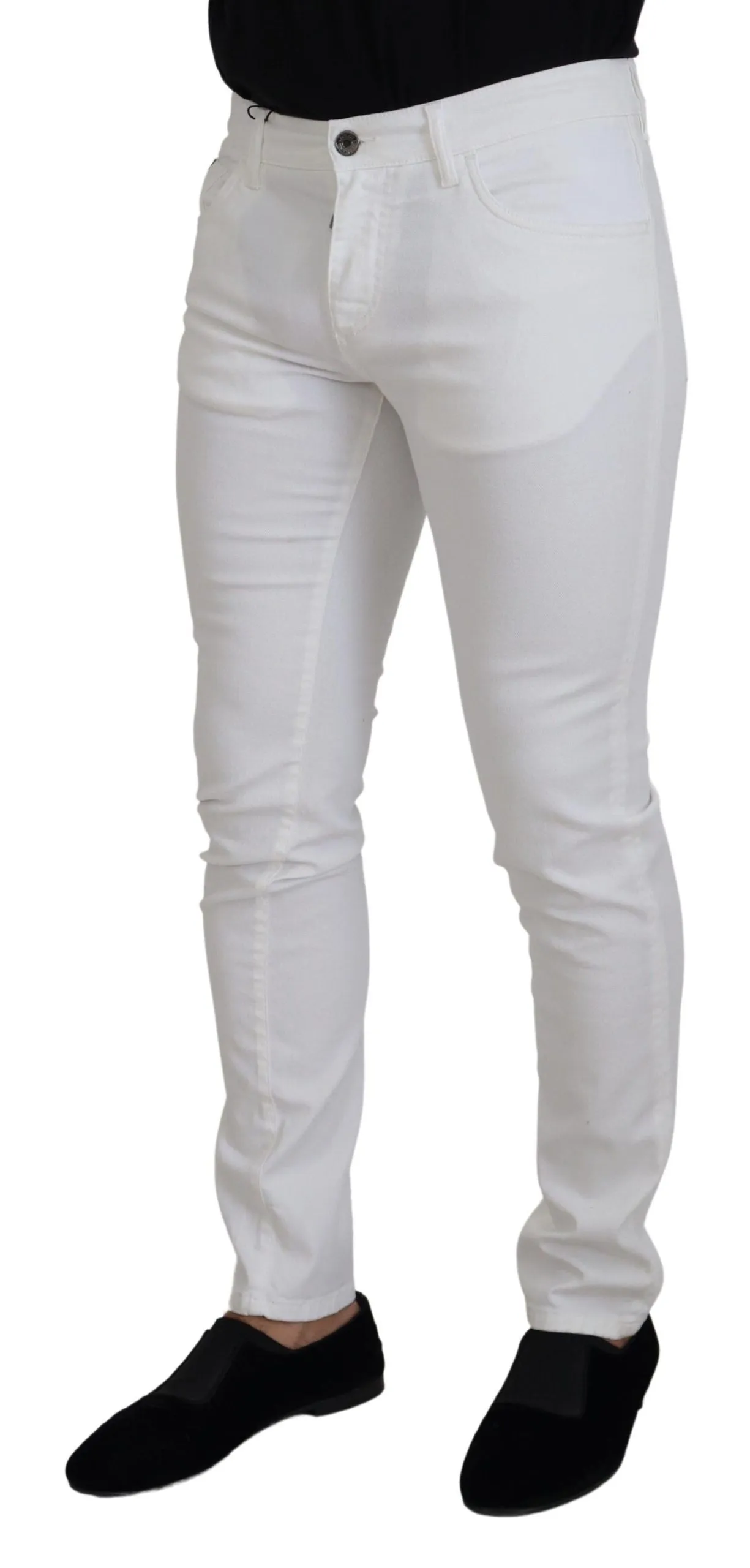 Elegant Slim Fit White Skinny Jeans sold by Louxly product image thumbnail 4