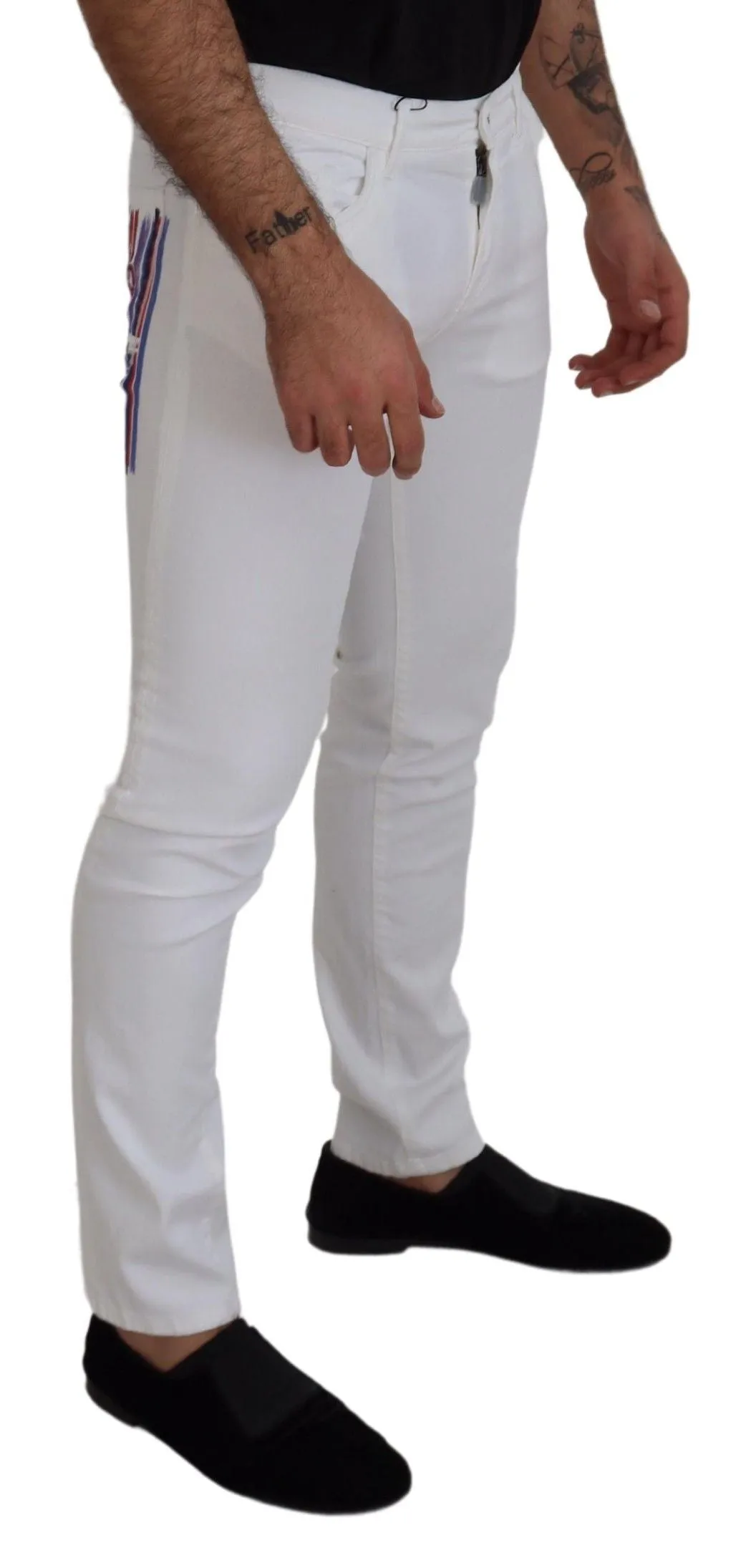 Elegant Slim Fit White Skinny Jeans sold by Louxly product image thumbnail 3