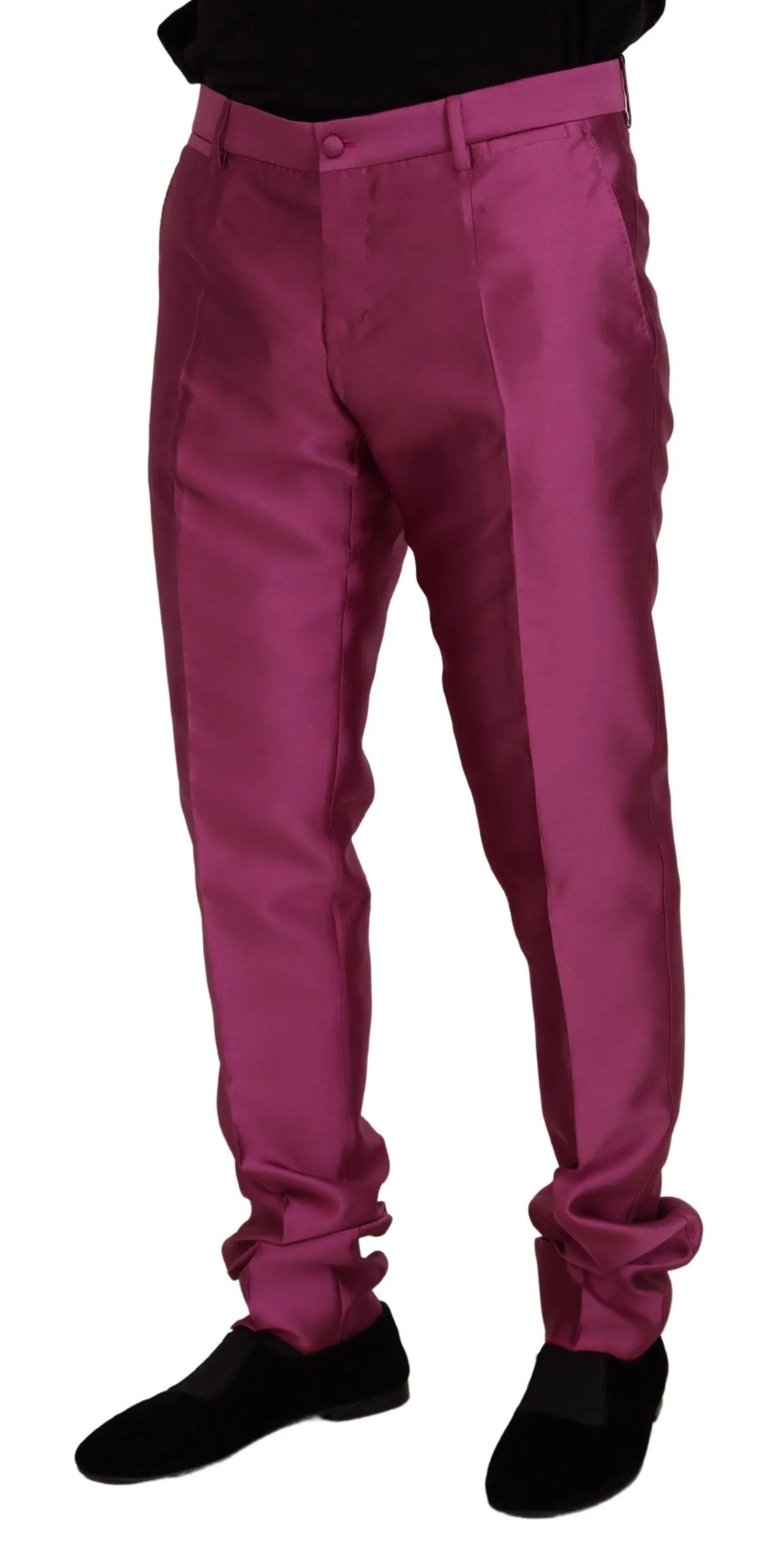 Elegant Slim Fit Formal Dress Pants in Pink sold by Louxly product image thumbnail 3