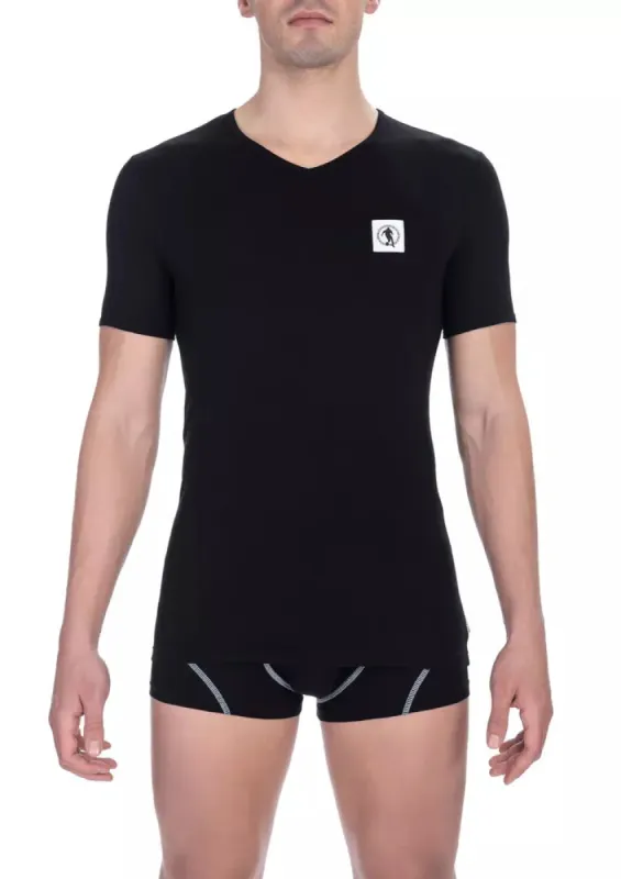 Black Cotton Men T-Shirt made by Bikkembergs