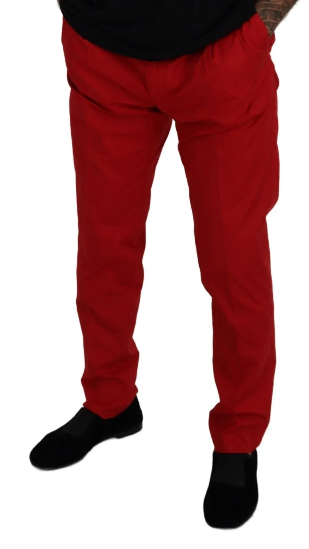 Elegant Slim Fit Crimson Chinos sold by Louxly product image thumbnail 3