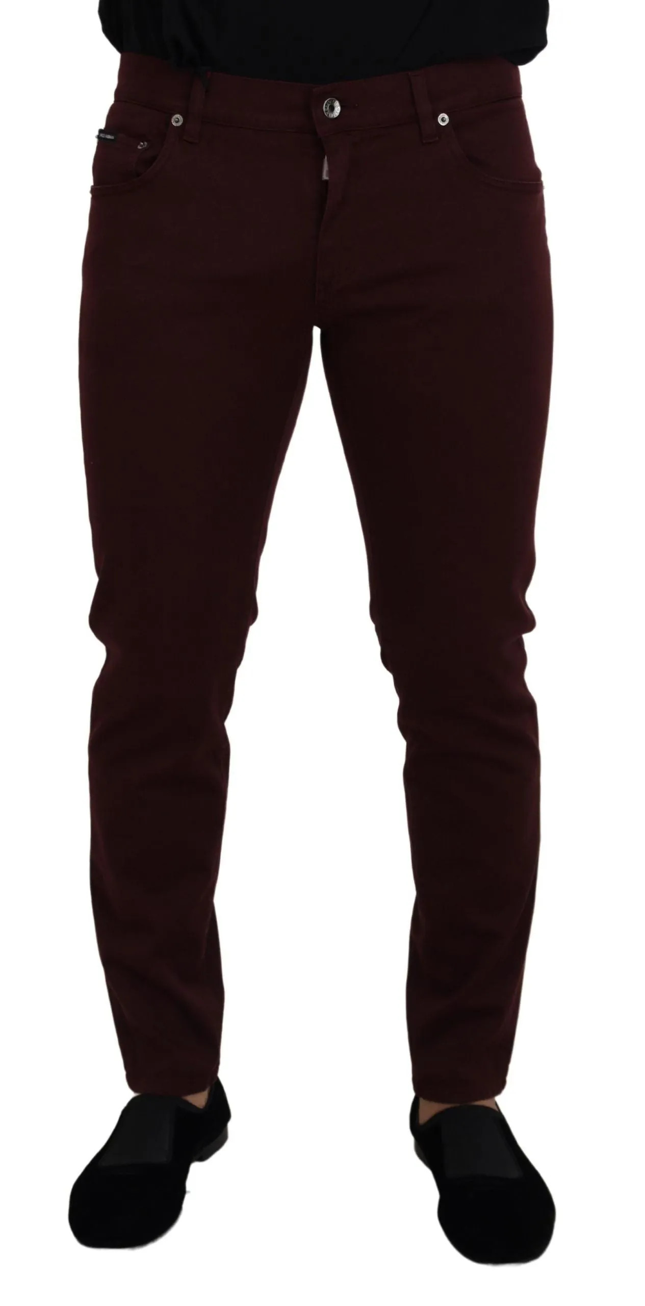 Slim Fit Bordeaux Jeans - Italian Luxury sold by Louxly