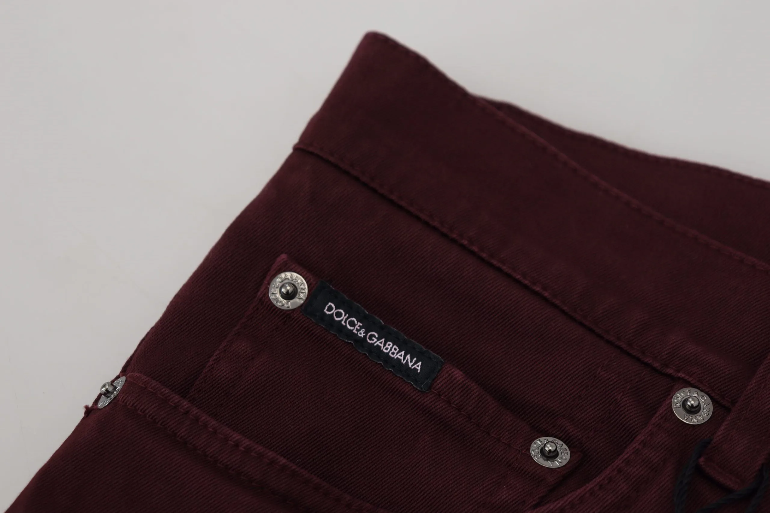 Slim Fit Bordeaux Jeans - Italian Luxury sold by Louxly product image thumbnail 5