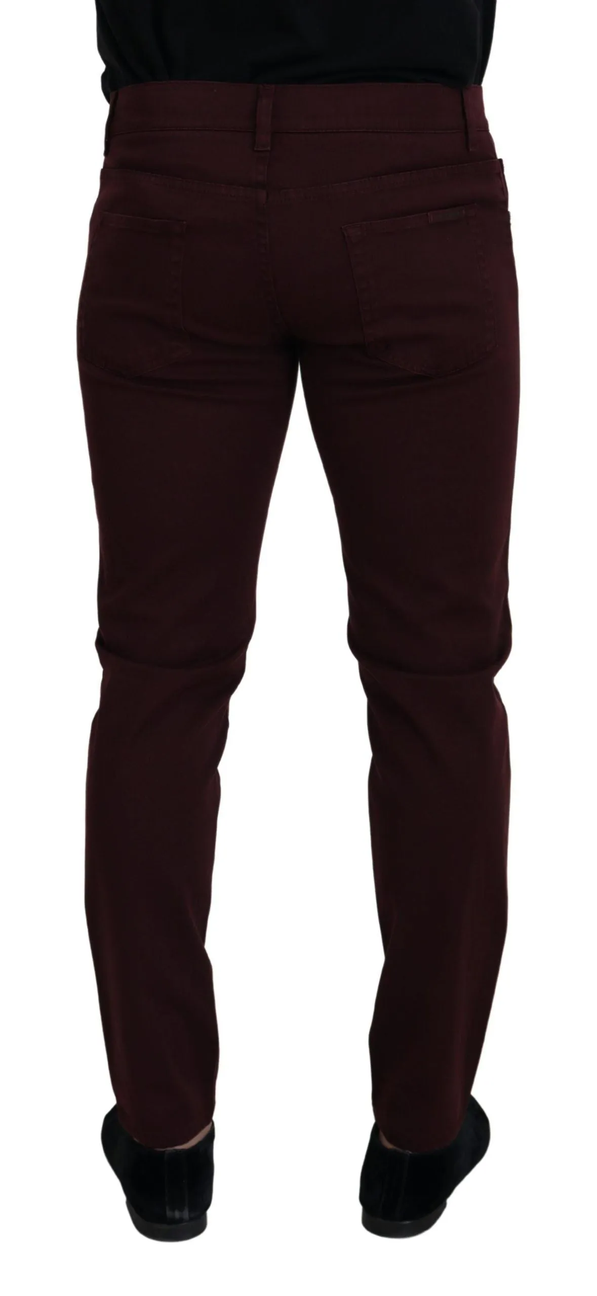Slim Fit Bordeaux Jeans - Italian Luxury sold by Louxly product image thumbnail 2