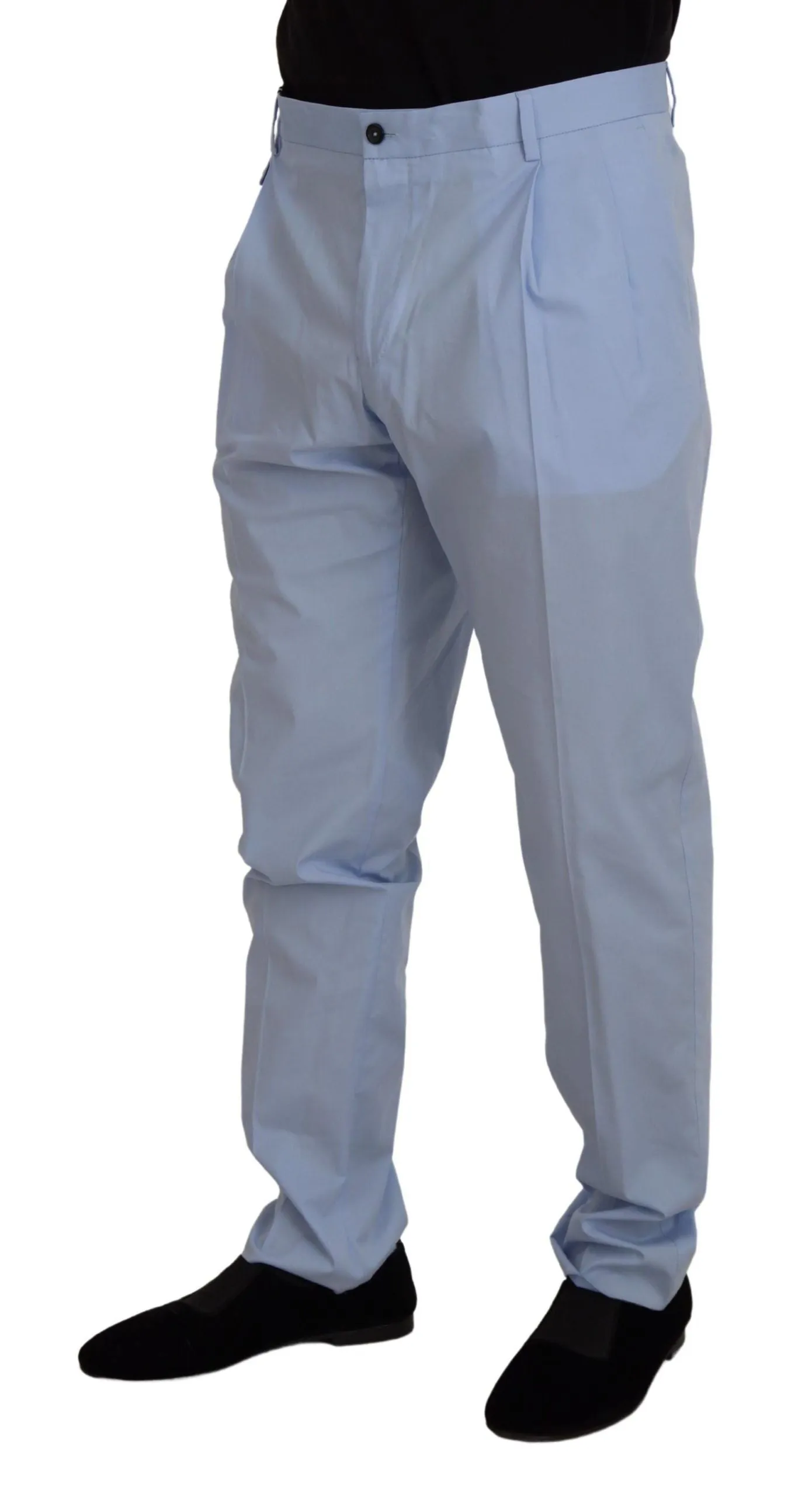 Elegant Slim Fit Chinos In Light Blue sold by Louxly product image thumbnail 4