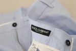Elegant Slim Fit Chinos In Light Blue sold by Louxly