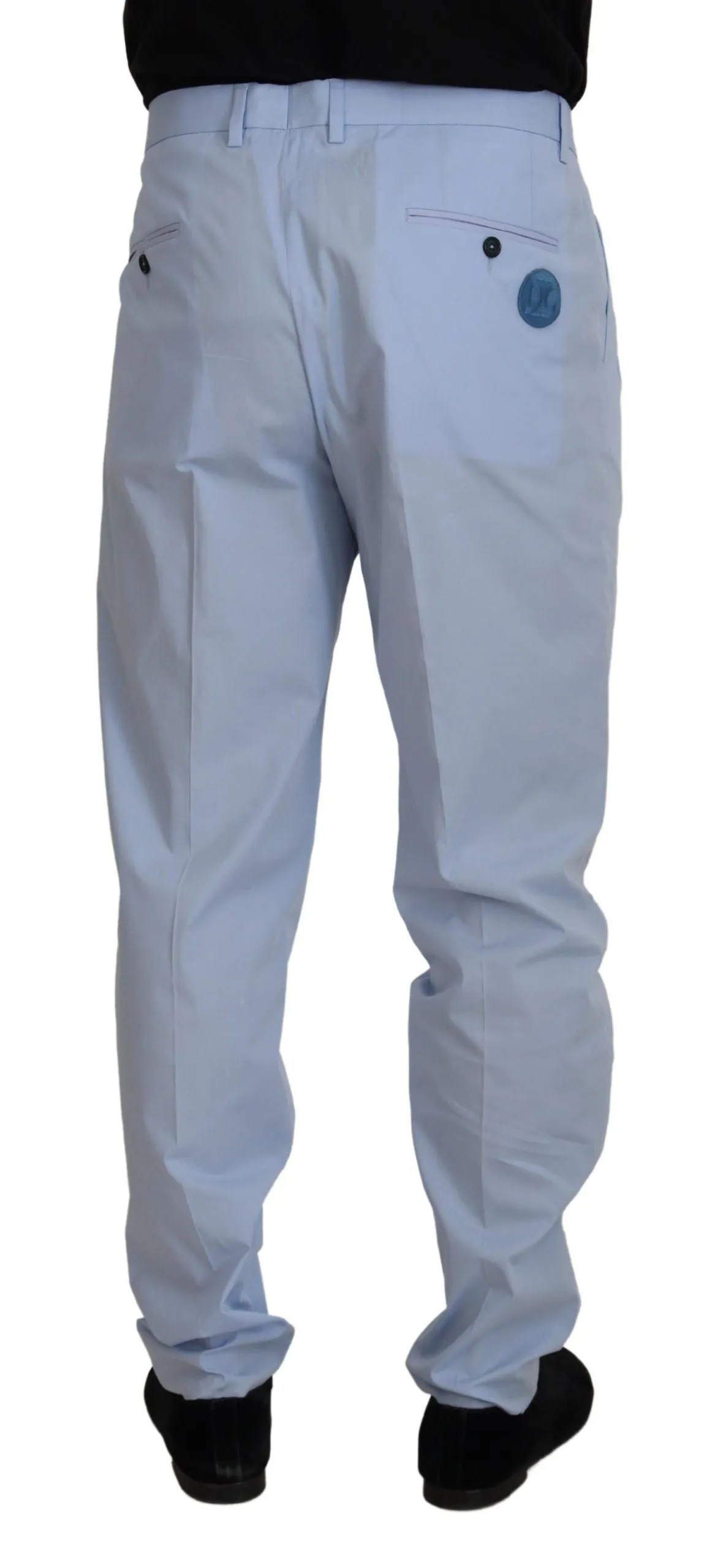 Elegant Slim Fit Chinos In Light Blue sold by Louxly product image thumbnail 2