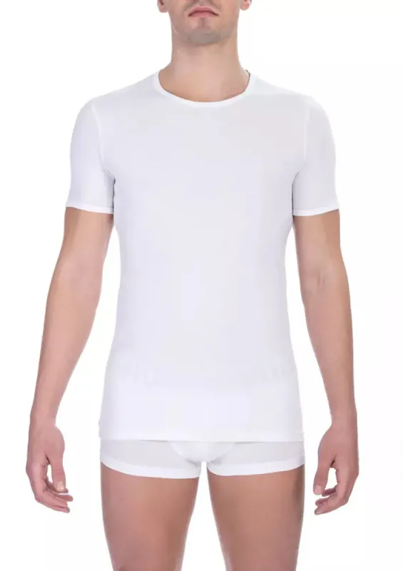 White Cotton Men's T-Shirt made by Bikkembergs