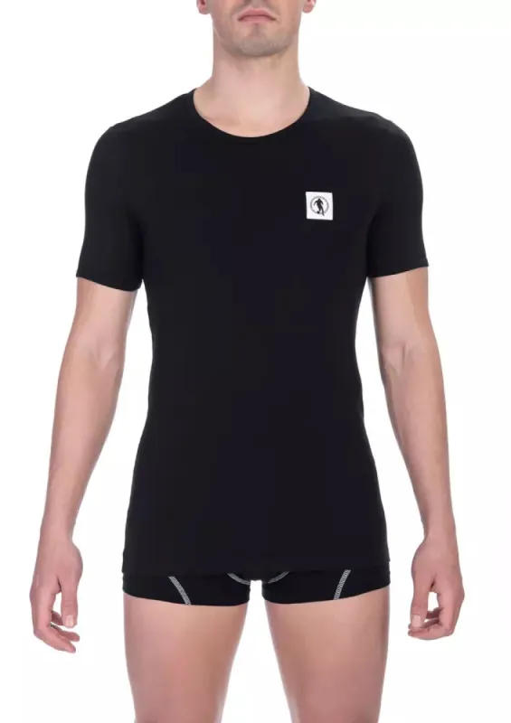 Black Cotton Men T-Shirt made by Bikkembergs