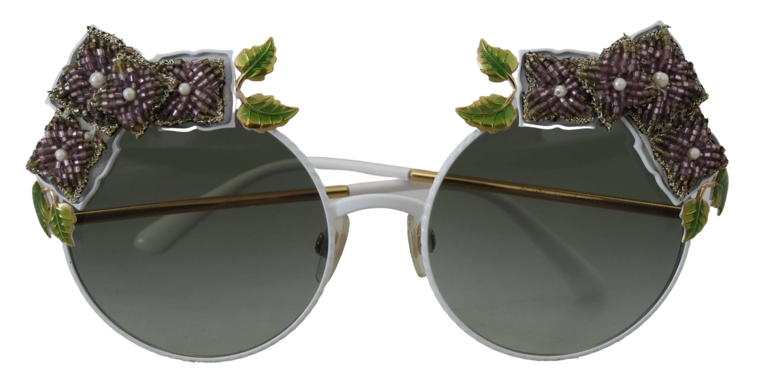 Elegant Floral Embellished Gold Sunglasses sold by Louxly product image thumbnail 4