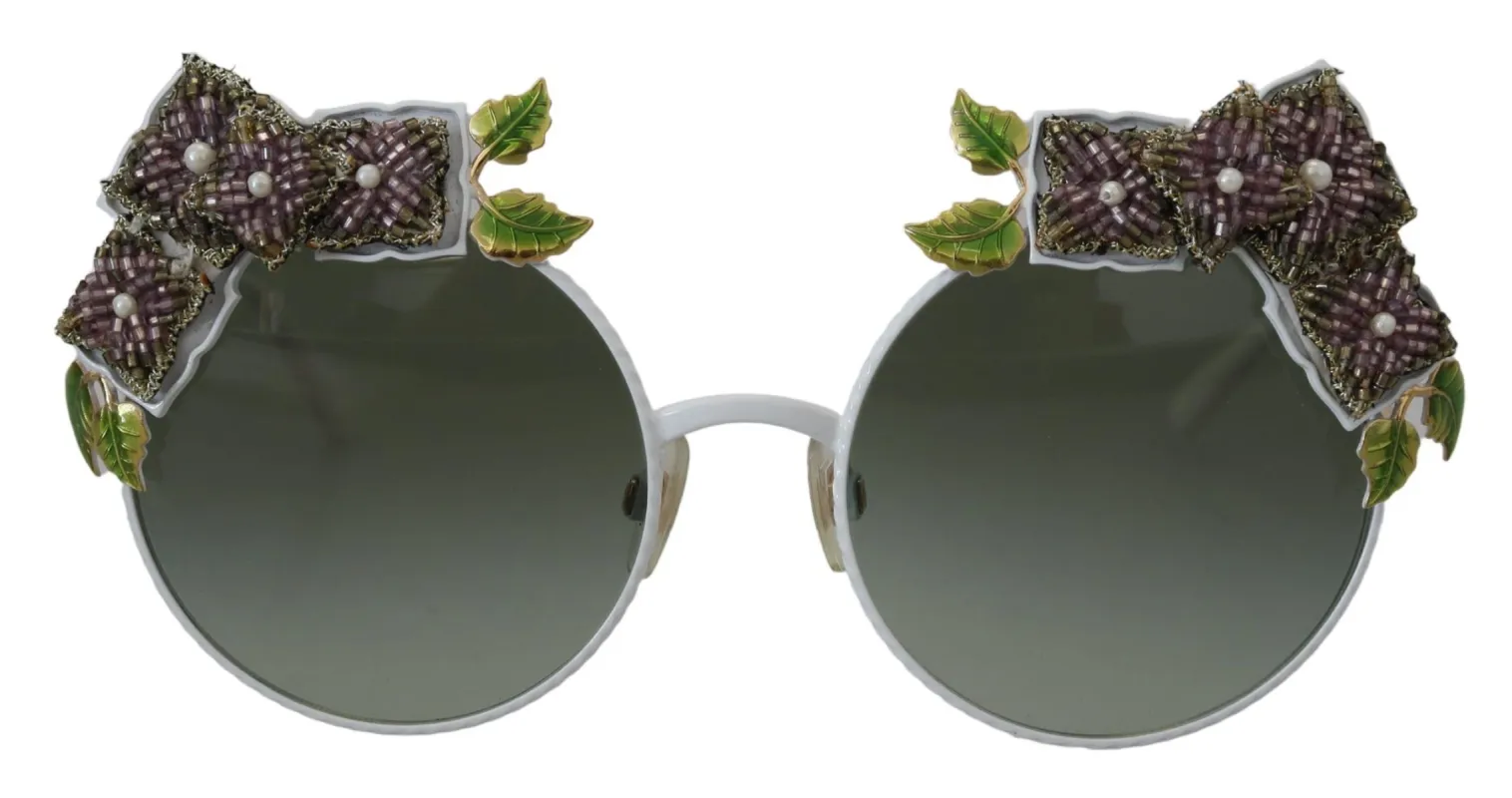 Elegant Floral Embellished Gold Sunglasses sold by Louxly