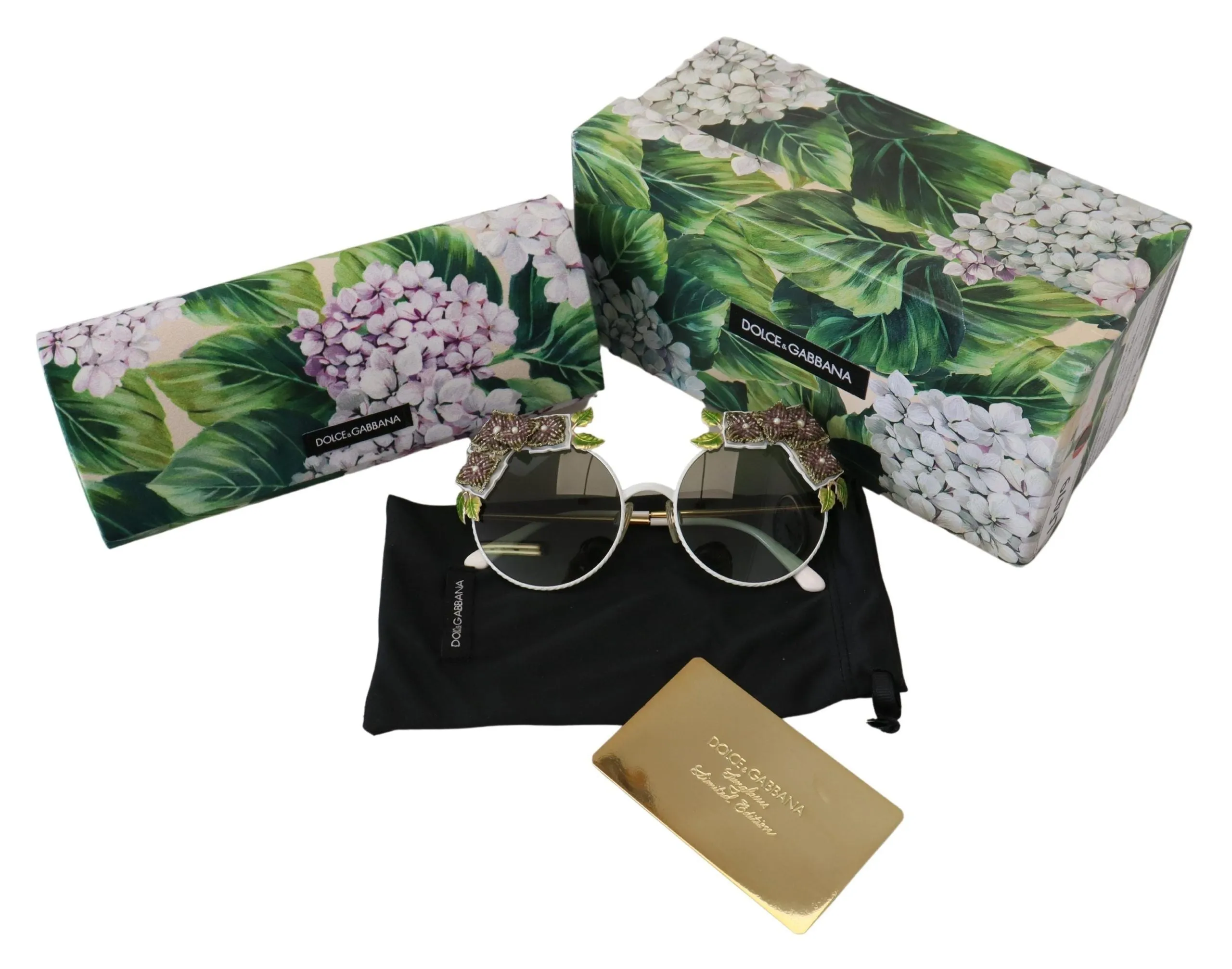 Elegant Floral Embellished Gold Sunglasses sold by Louxly product image thumbnail 5