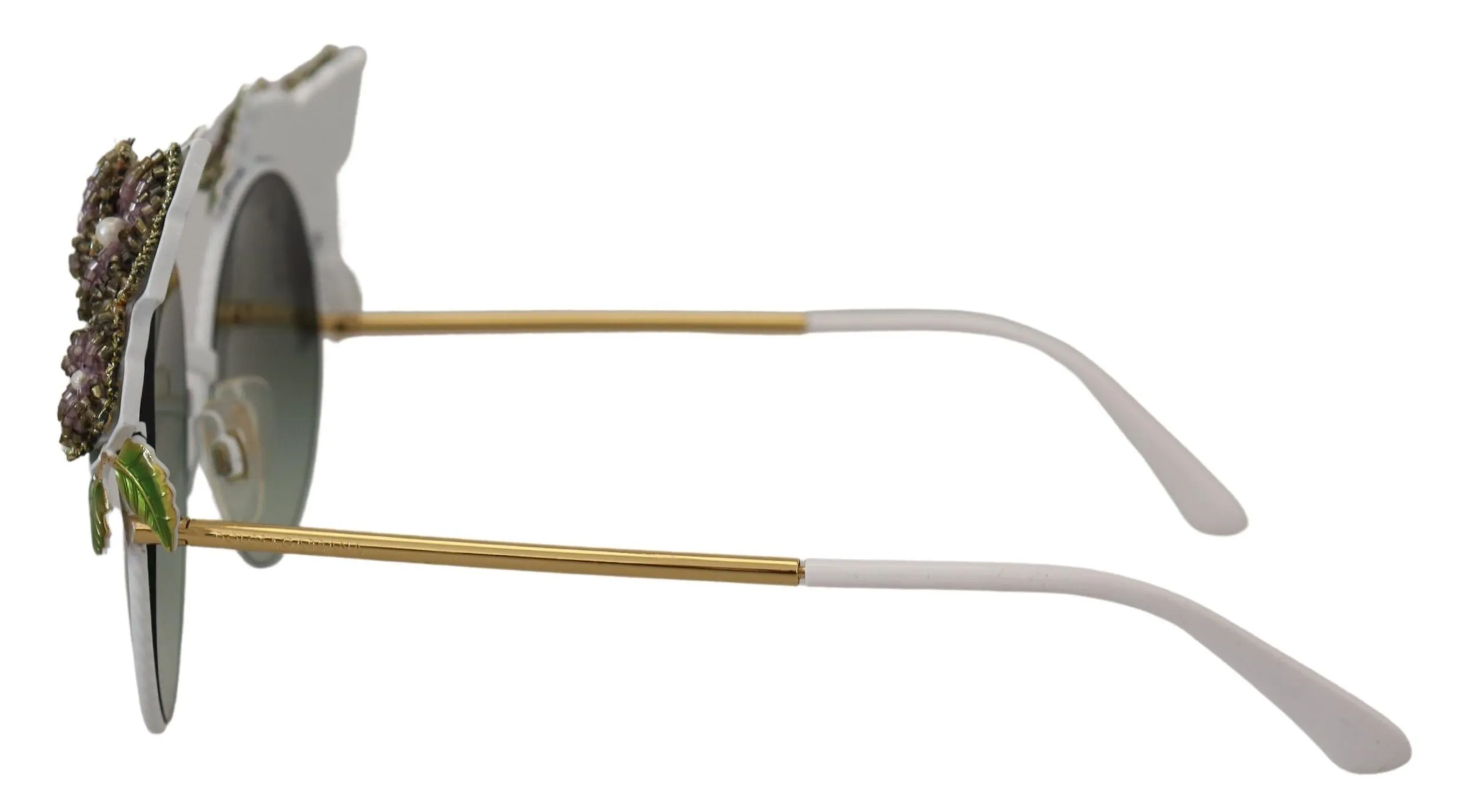 Elegant Floral Embellished Gold Sunglasses sold by Louxly product image thumbnail 2