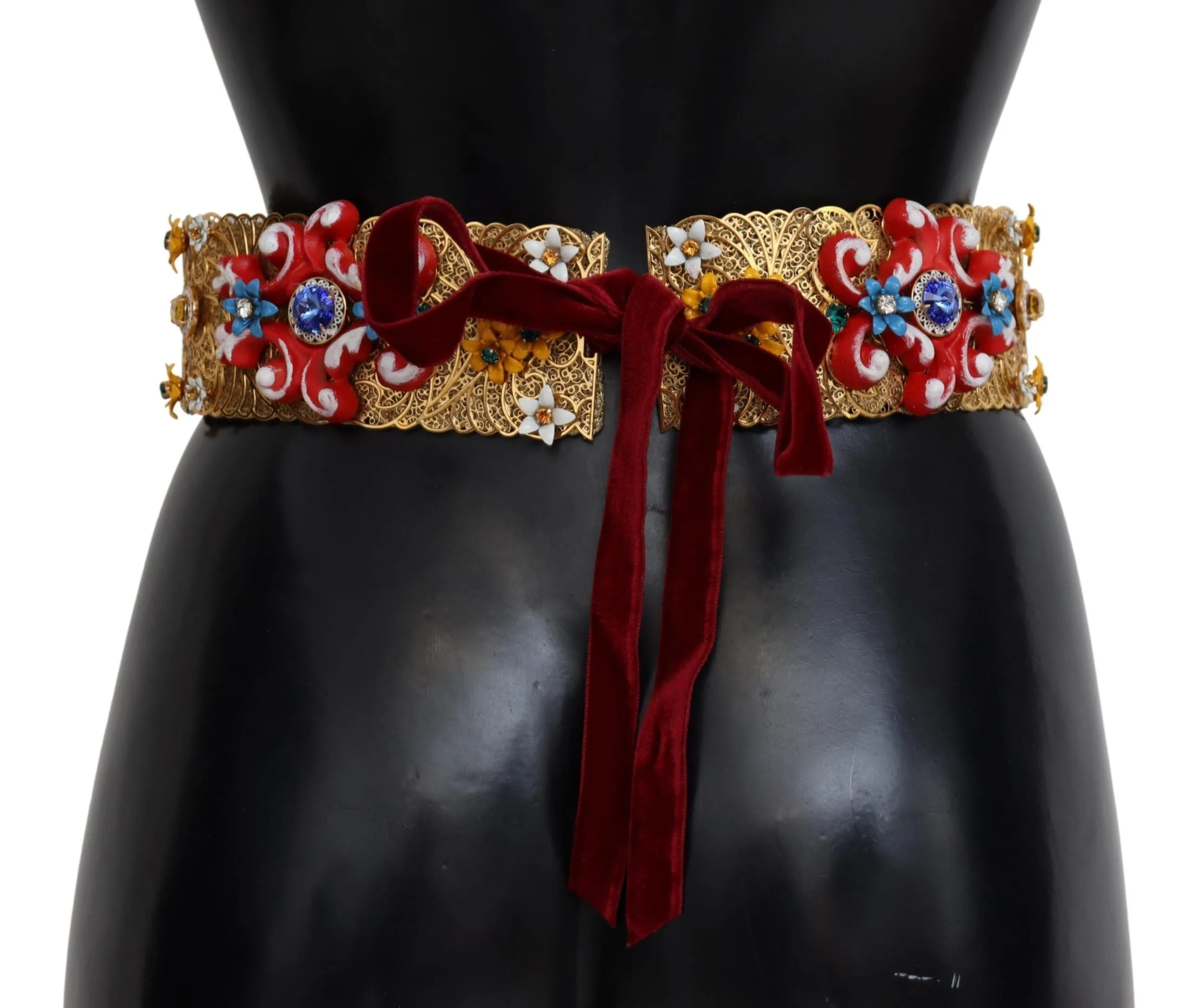 Gold-Tone Floral Crystal Waist Belt sold by Louxly product image thumbnail 3