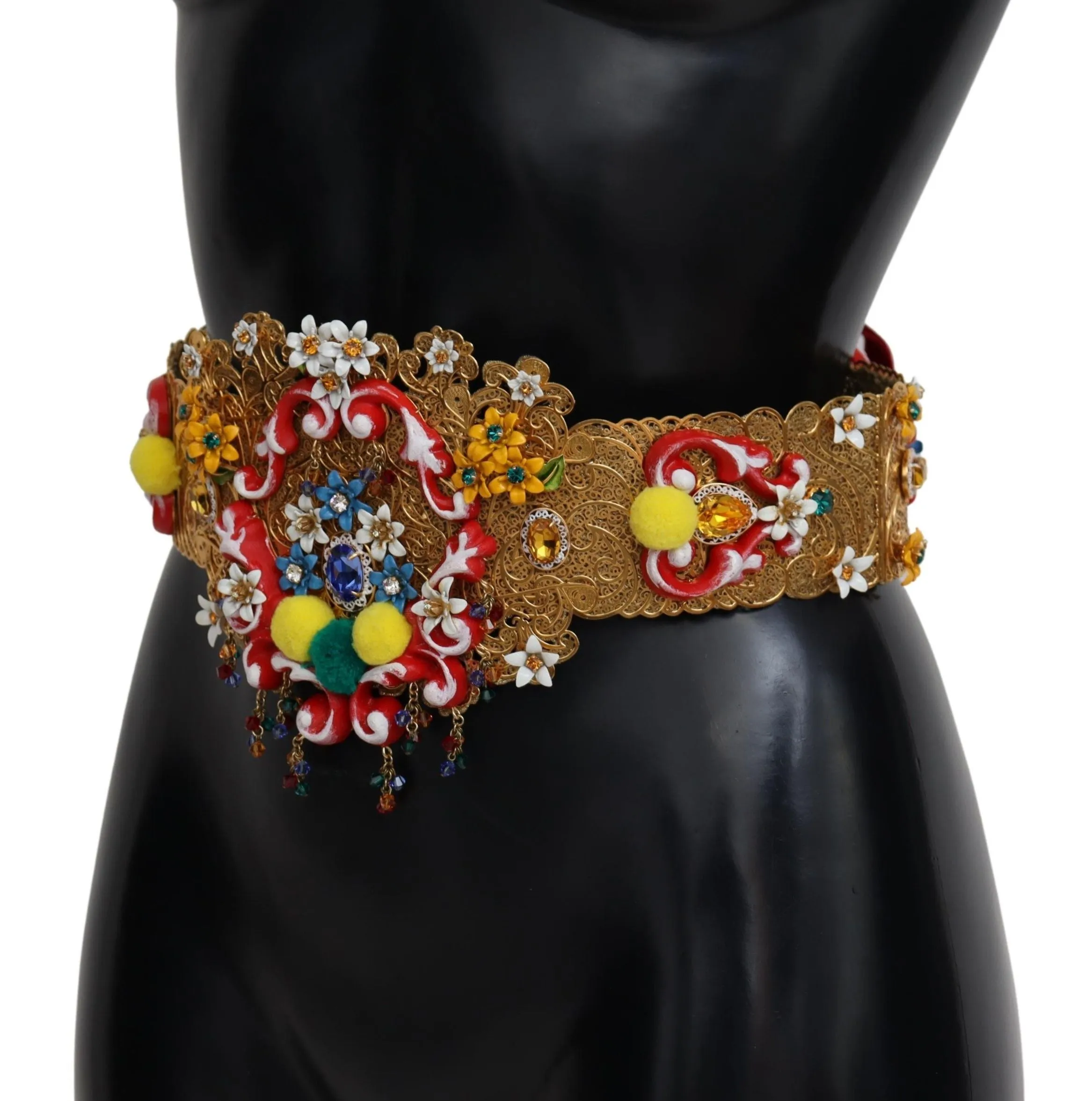 Gold-Tone Floral Crystal Waist Belt sold by Louxly product image thumbnail 2