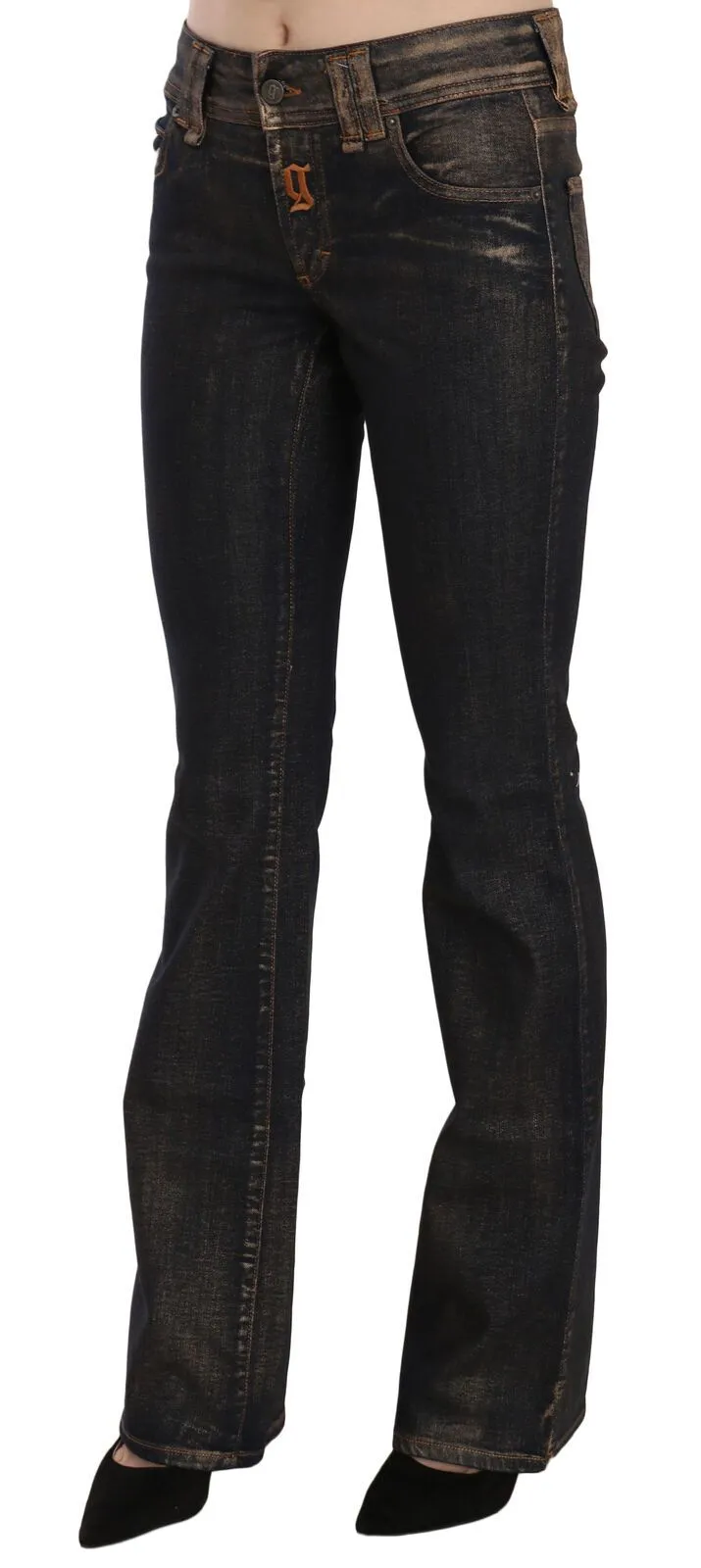 Chic Flared Mid Waist Black Denim sold by Louxly product image thumbnail 3
