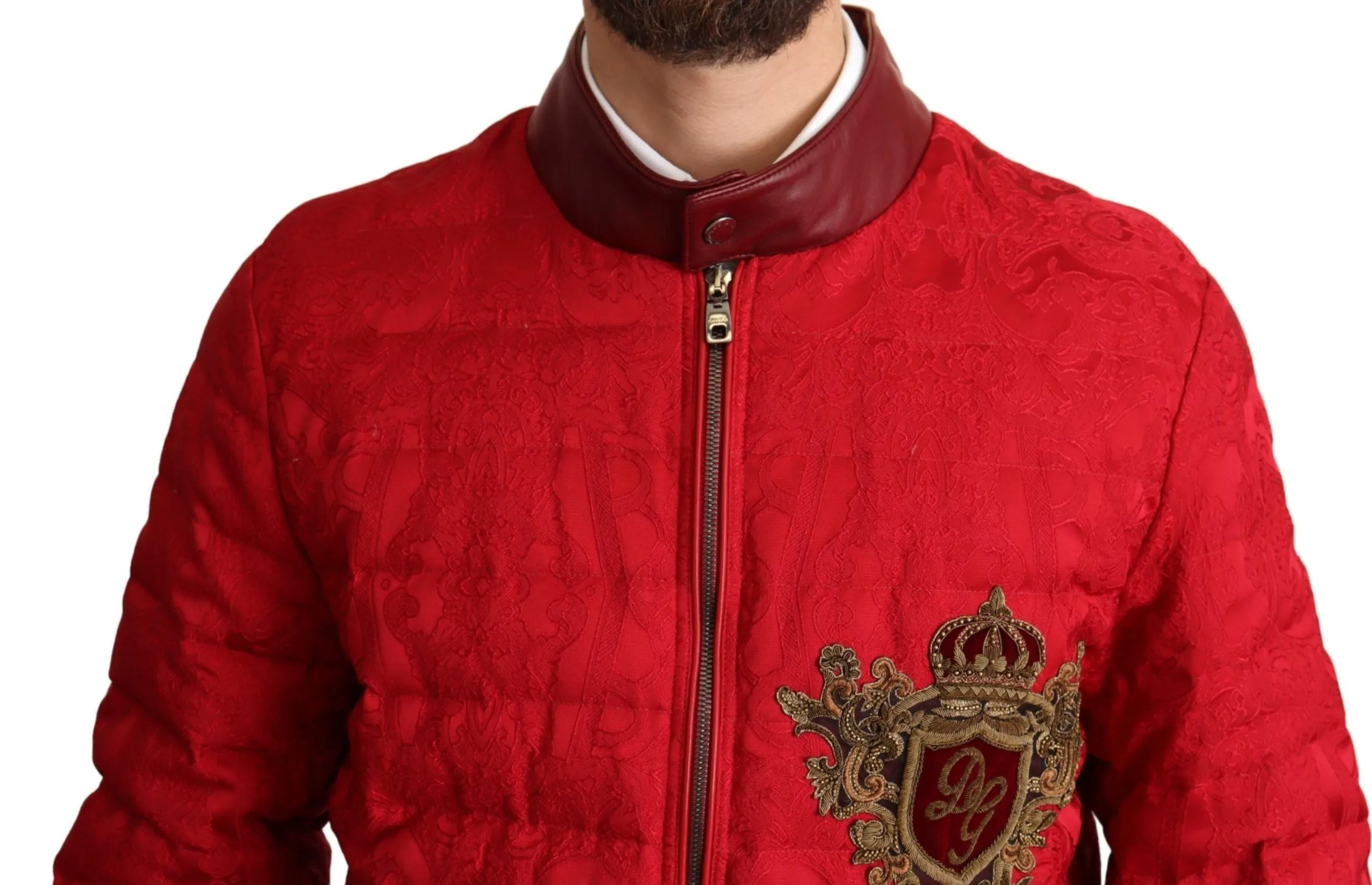 Red and Gold Bomber Designer Jacket sold by Louxly product image thumbnail 4