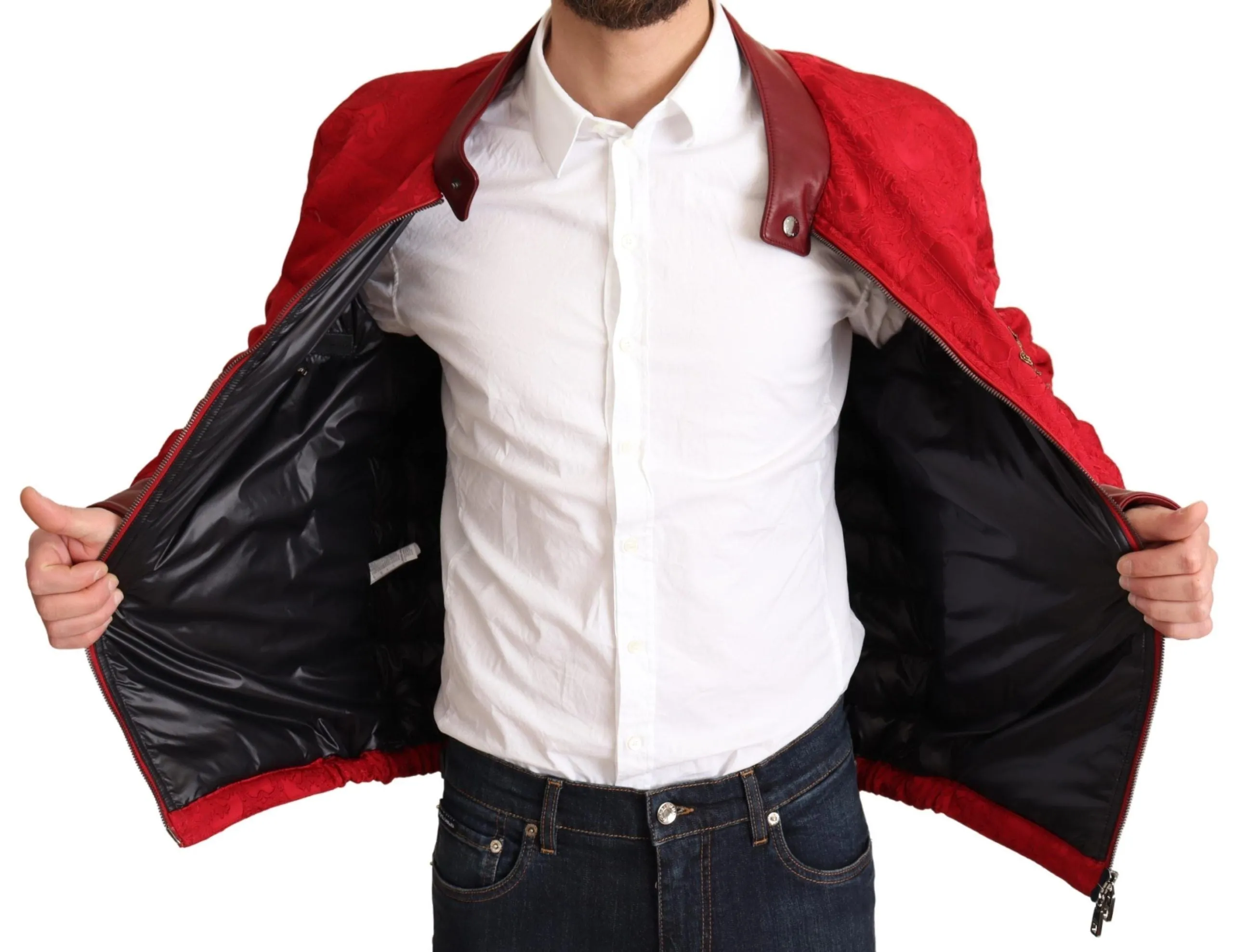 Red and Gold Bomber Designer Jacket sold by Louxly product image thumbnail 5