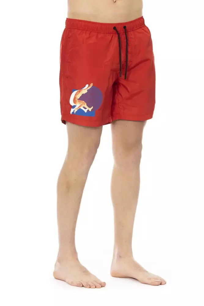 Red Polyester Men Swim Short sold by Louxly product image thumbnail 2