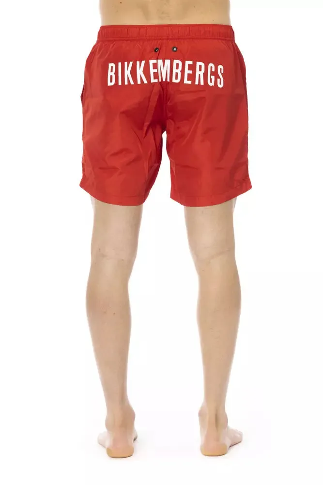 Red Polyester Men Swim Short sold by Louxly product image thumbnail 3
