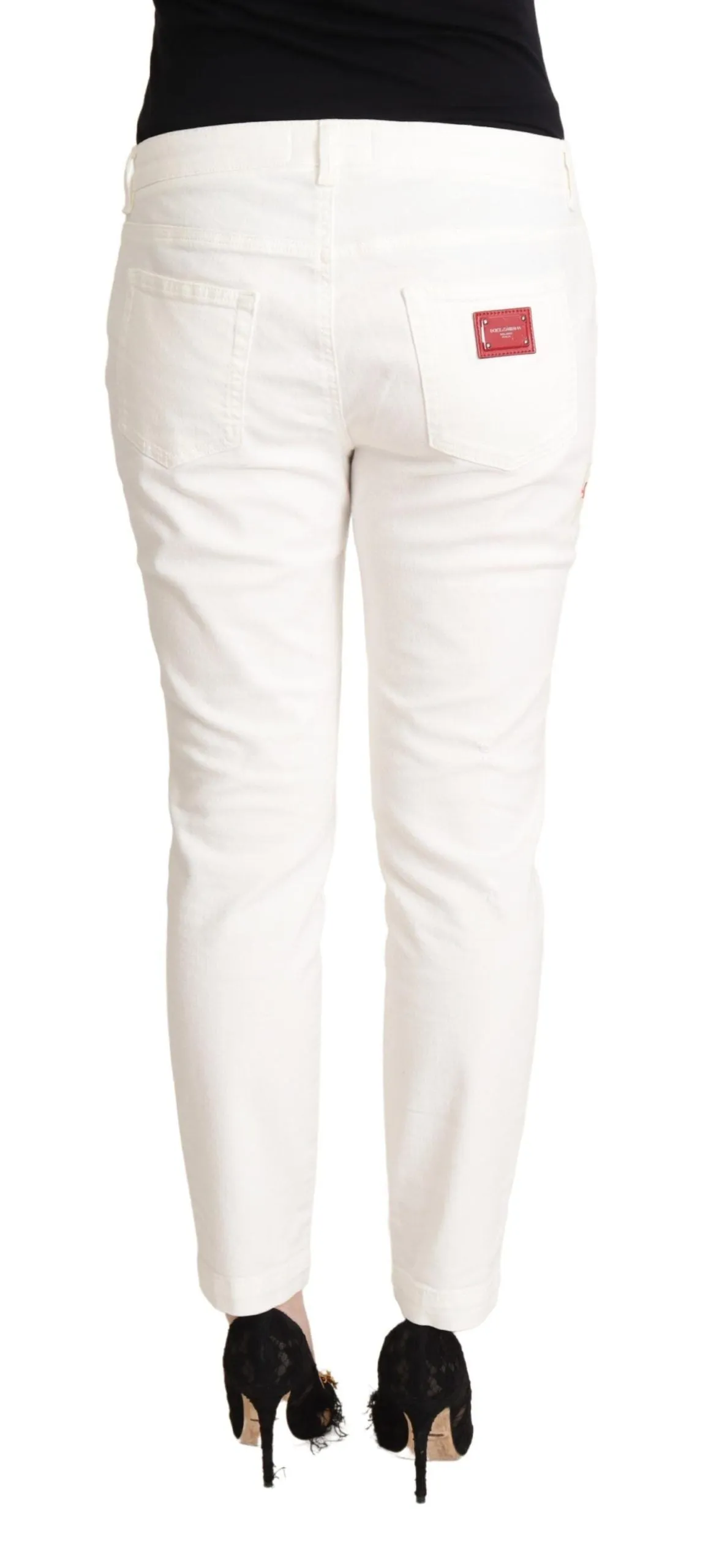 Elegant White Skinny Denim Jeans sold by Louxly product image thumbnail 3