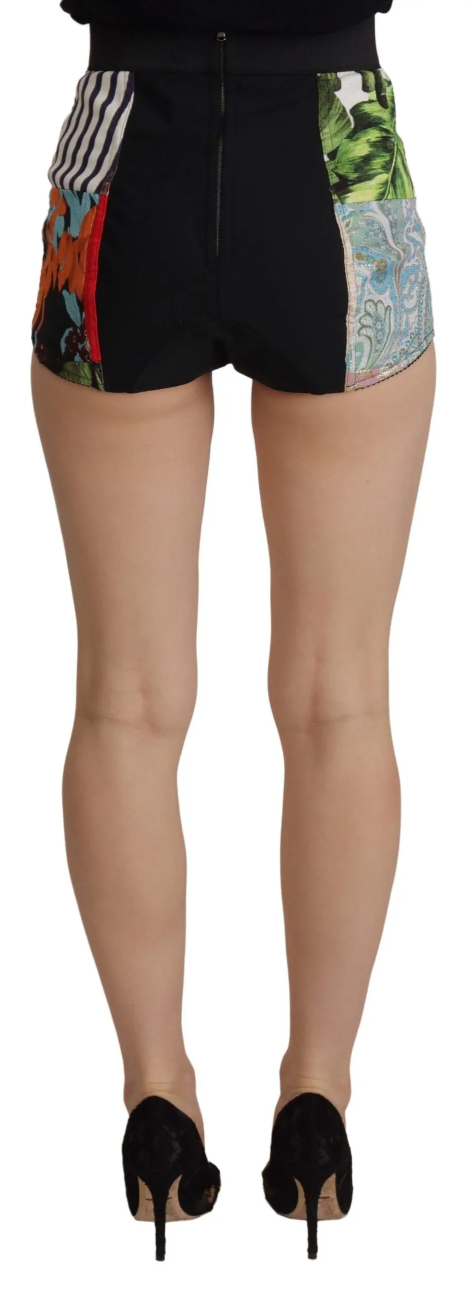 Multicolor Patchwork High Waist Hot Pants sold by Louxly product image thumbnail 3