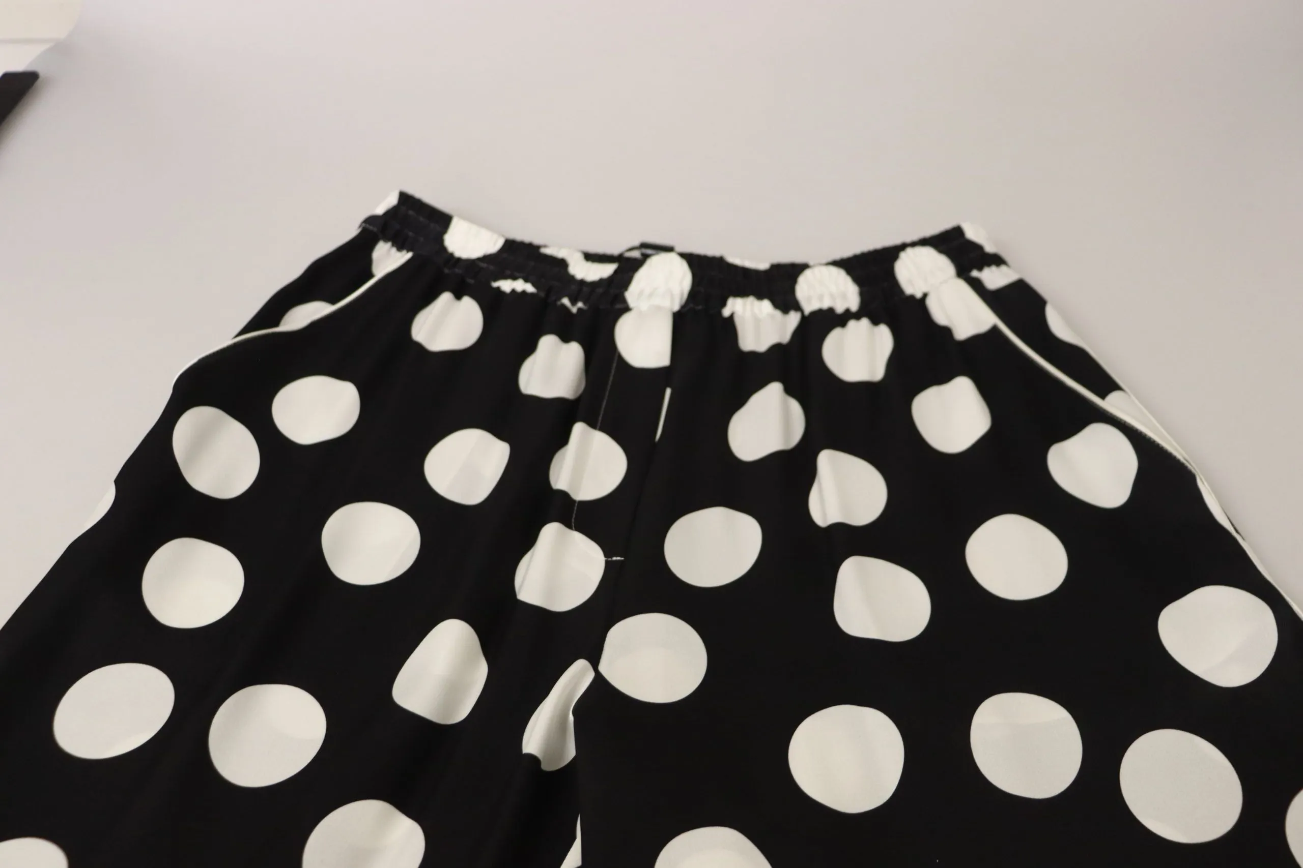 Polka Dot Silk Mid Waist Pants sold by Louxly product image thumbnail 5