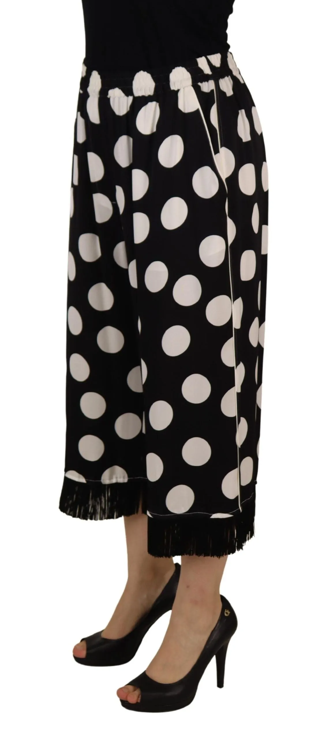 Polka Dot Silk Mid Waist Pants sold by Louxly product image thumbnail 3