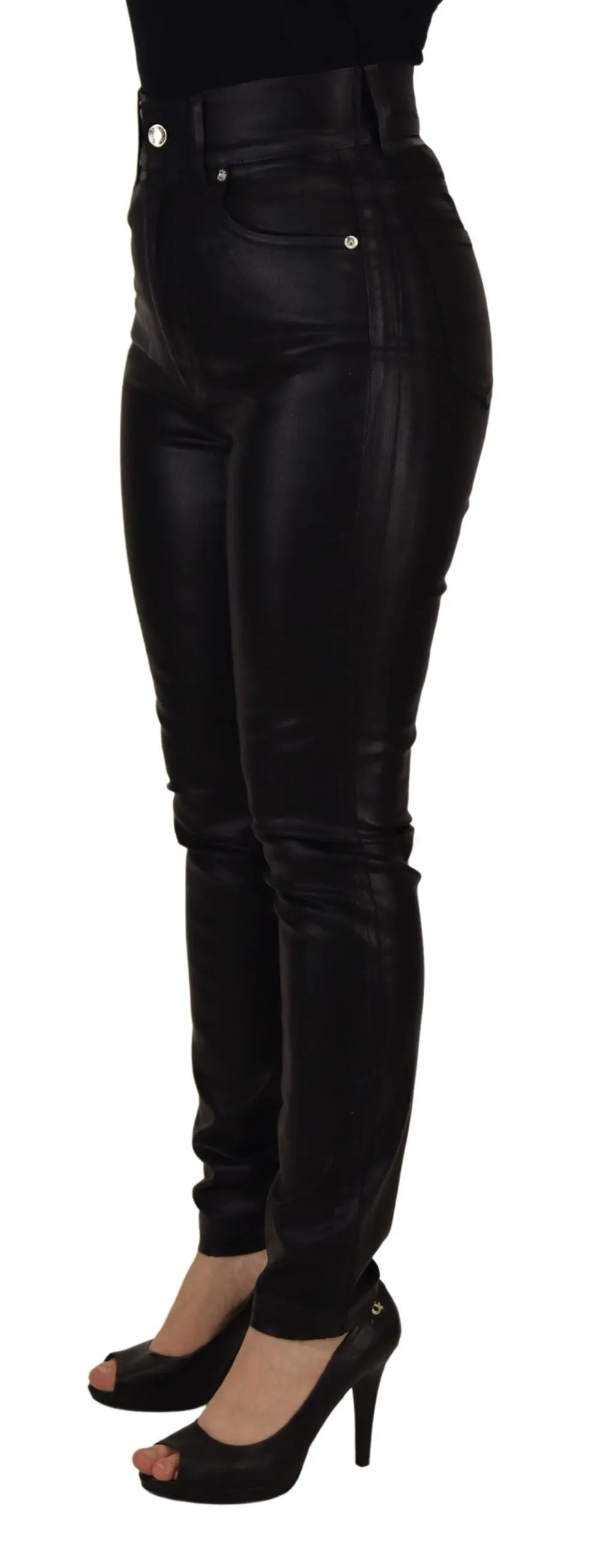 Chic High Waist Skinny Black Pants sold by Louxly product image thumbnail 3
