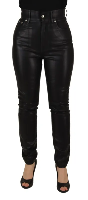 Chic High Waist Skinny Black Pants sold by Louxly