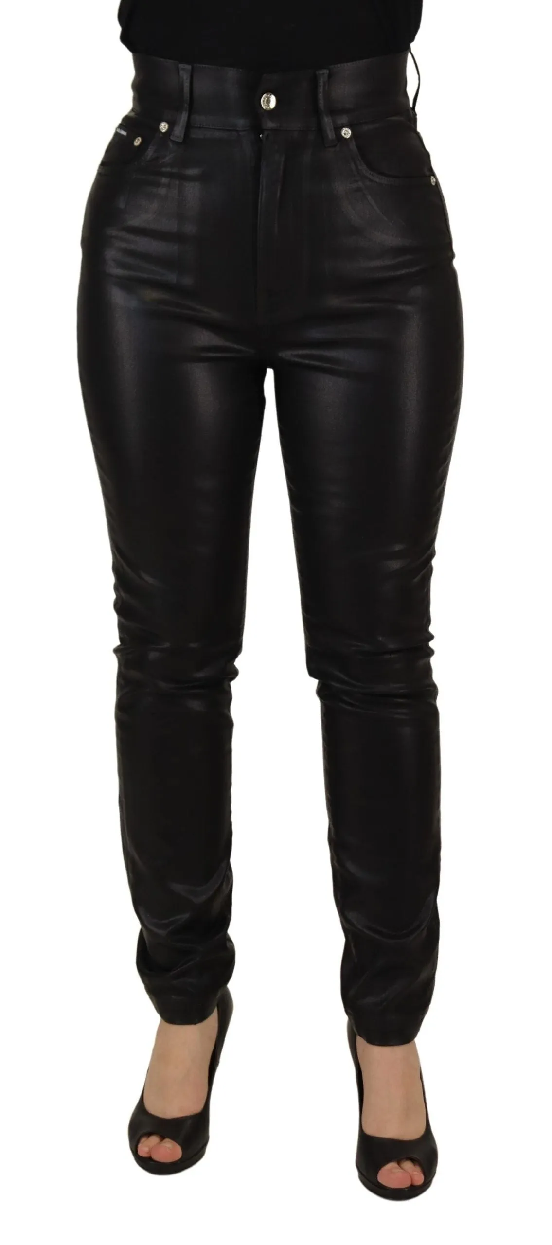Chic High Waist Skinny Black Pants sold by Louxly
