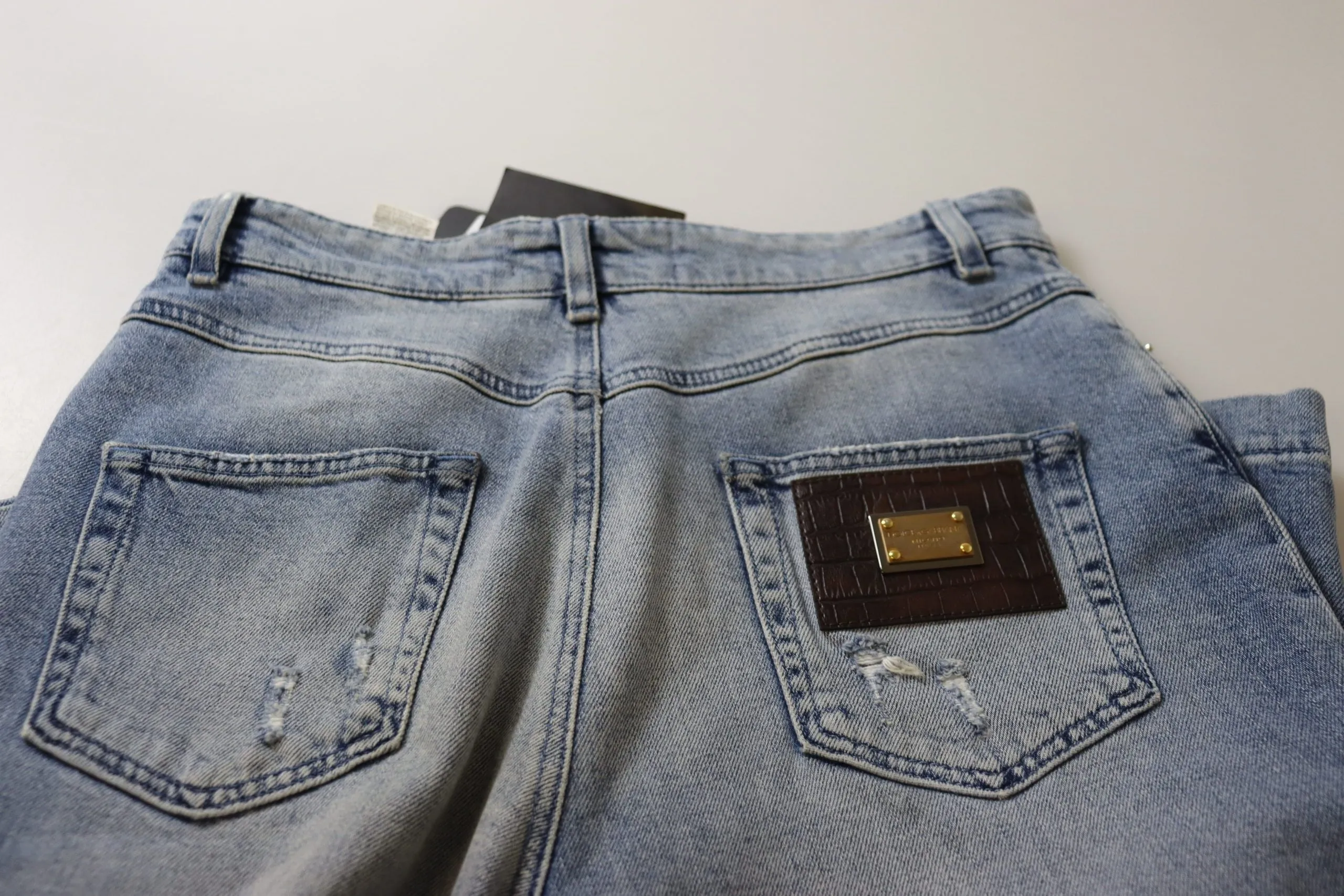 High Waist Skinny Denim Jeans - Blue sold by Louxly product image thumbnail 4