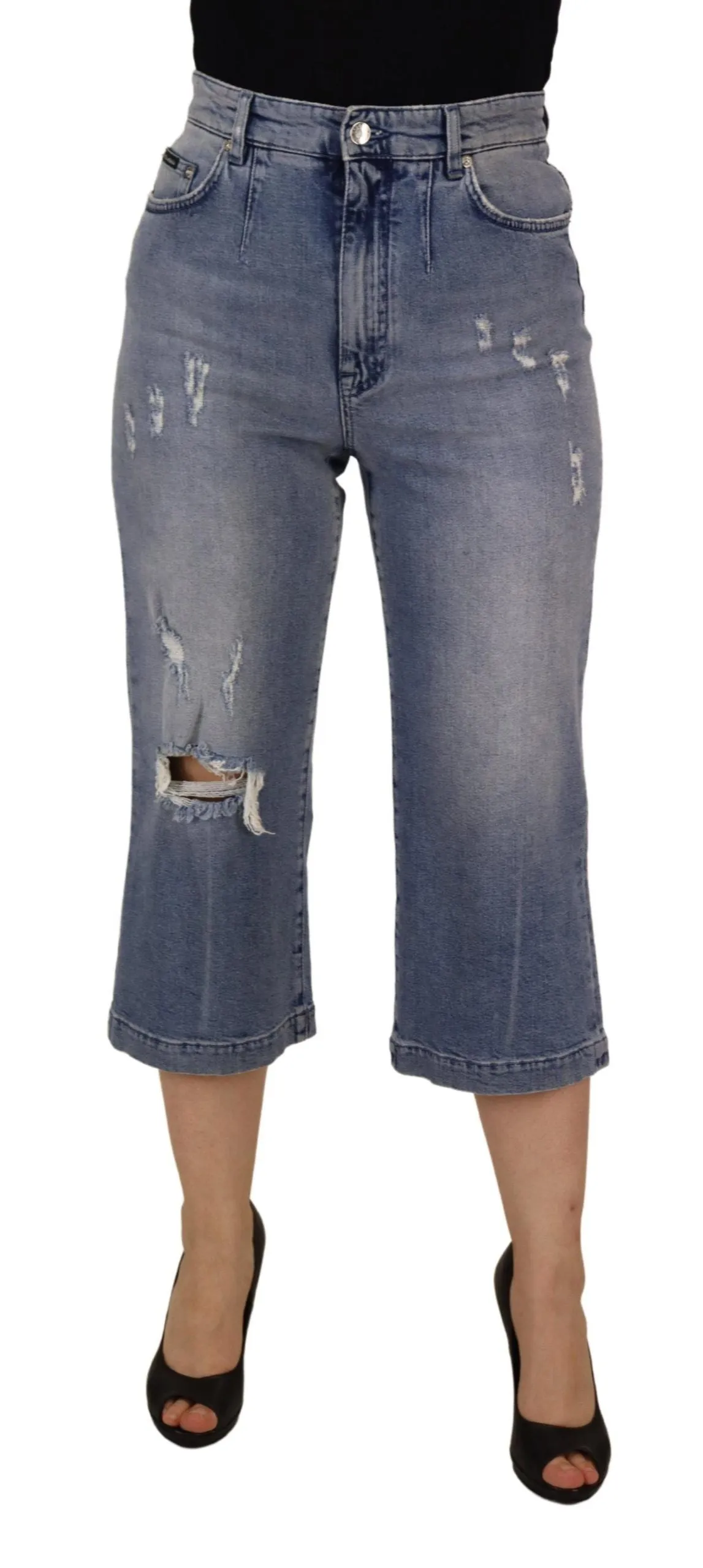 High Waist Skinny Denim Jeans - Blue sold by Louxly