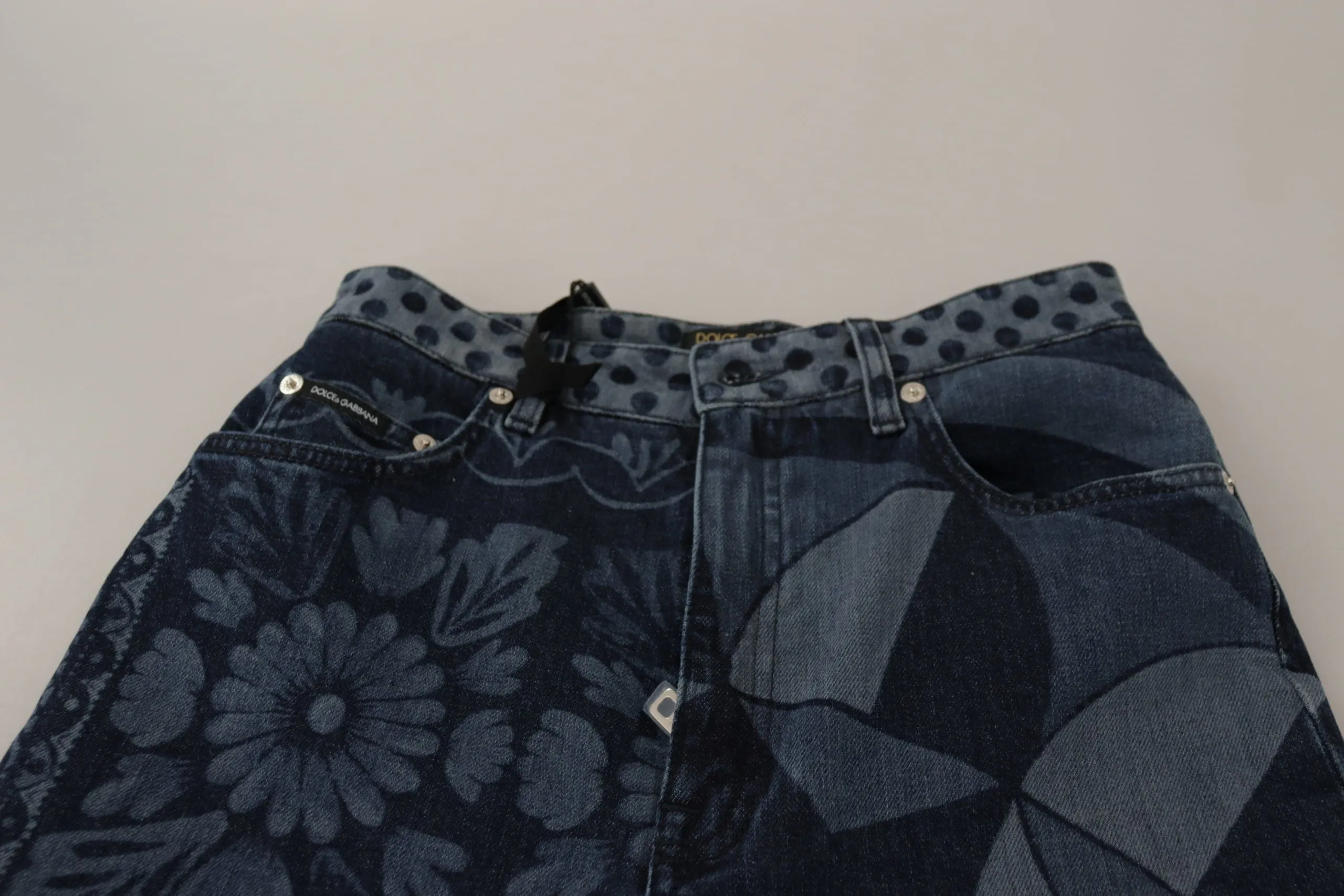 Elegant Floral High Waist Skinny Jeans sold by Louxly product image thumbnail 5