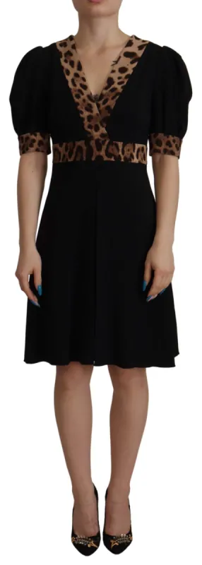 Elegant Black V-Neck A-Line Dress sold by Louxly