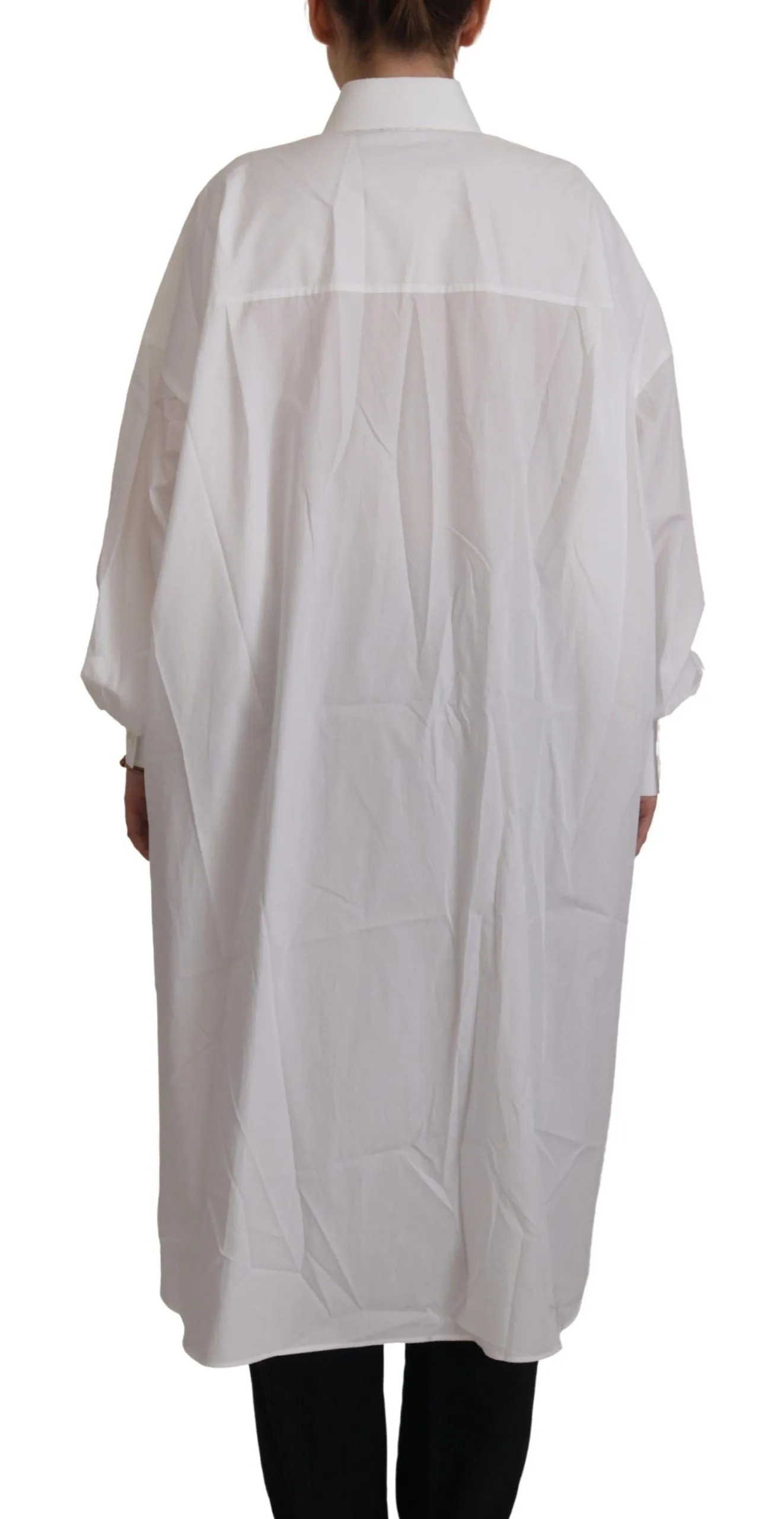 Elegant White Cotton Buttoned Shirt sold by Louxly product image thumbnail 2